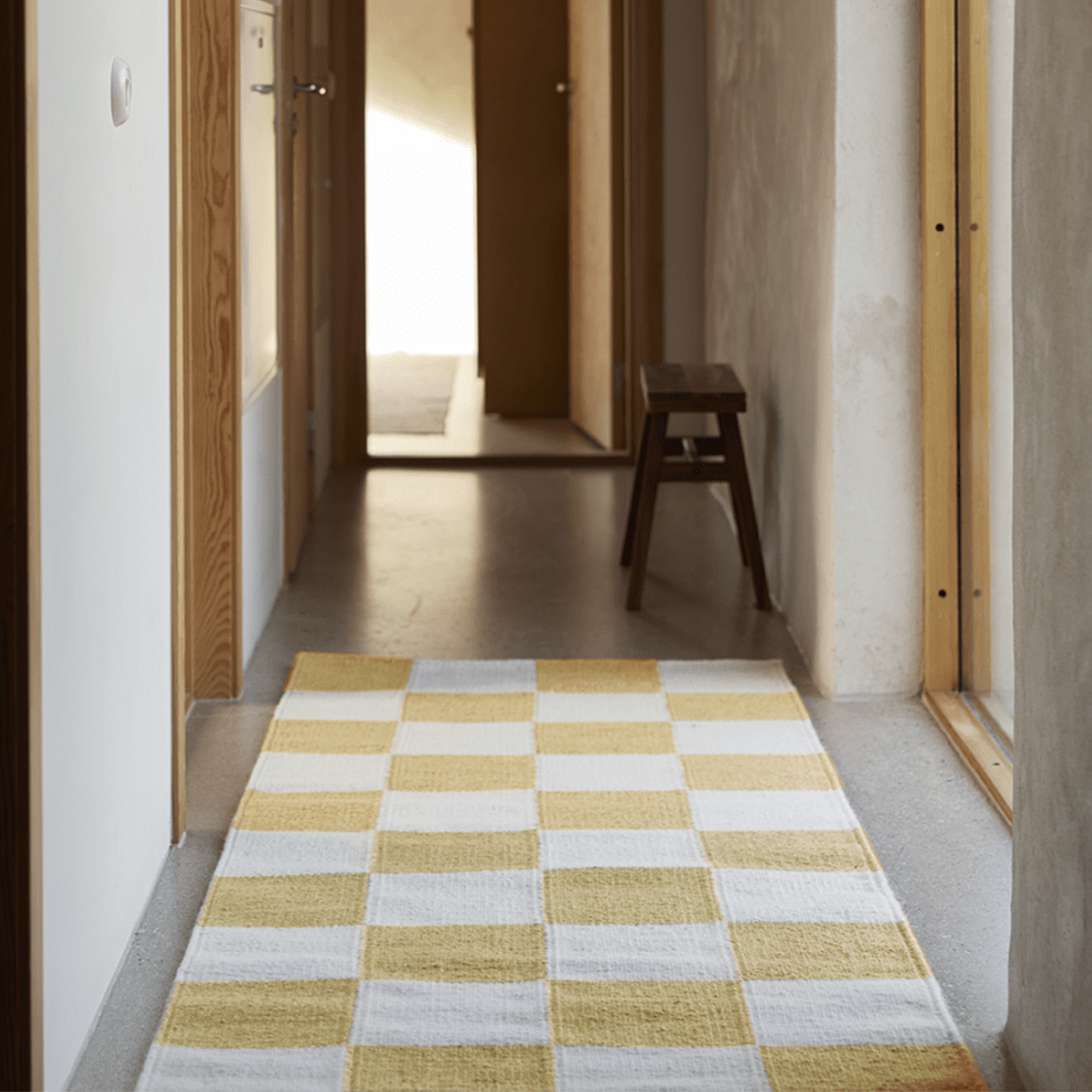 Classic Collection Square Käytävämatto Valkoinen/Keltainen 80x240