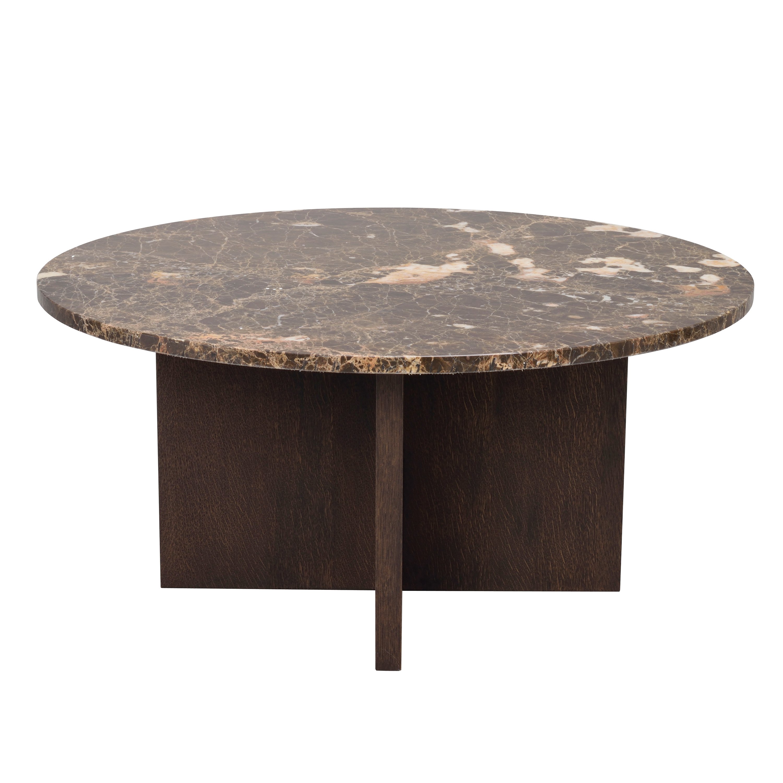 Rowico Home Brooksville Couchtisch Braun Marmor/Eiche Ø90