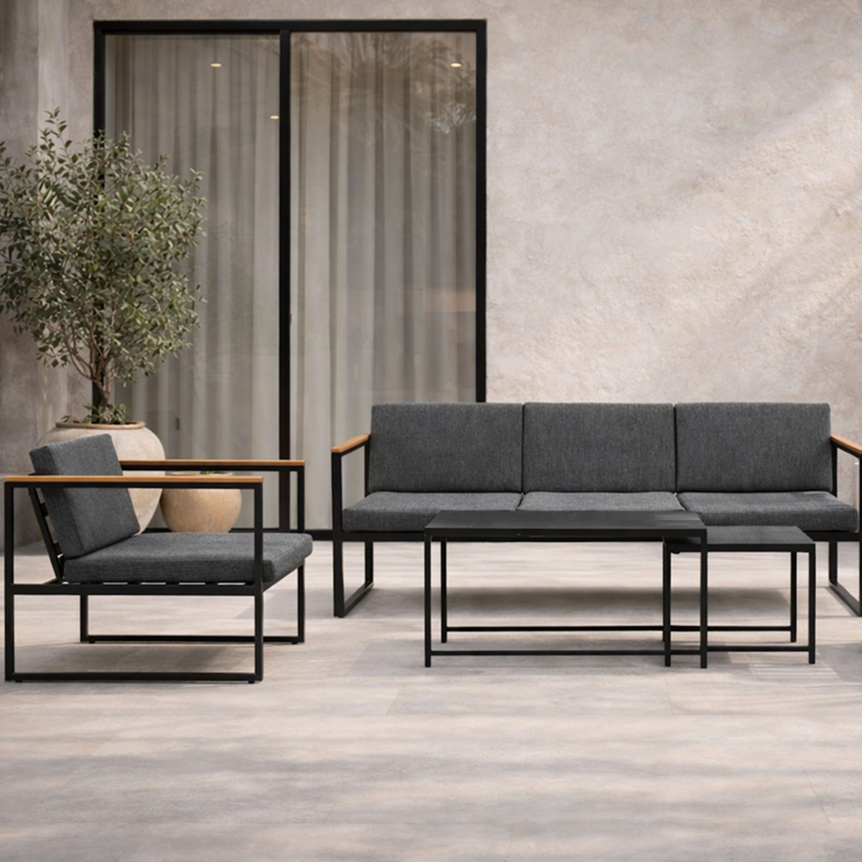 Venture Home Dakar Loungegrupp inkl Bord Grey/Black