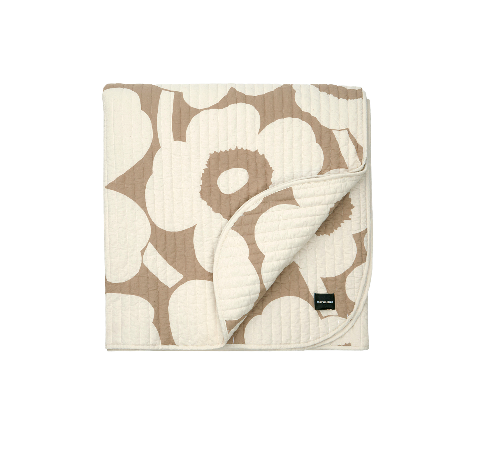 Marimekko - Unikko Bettüberwurf Leinen 260x260 - Beige - Tagesdecke