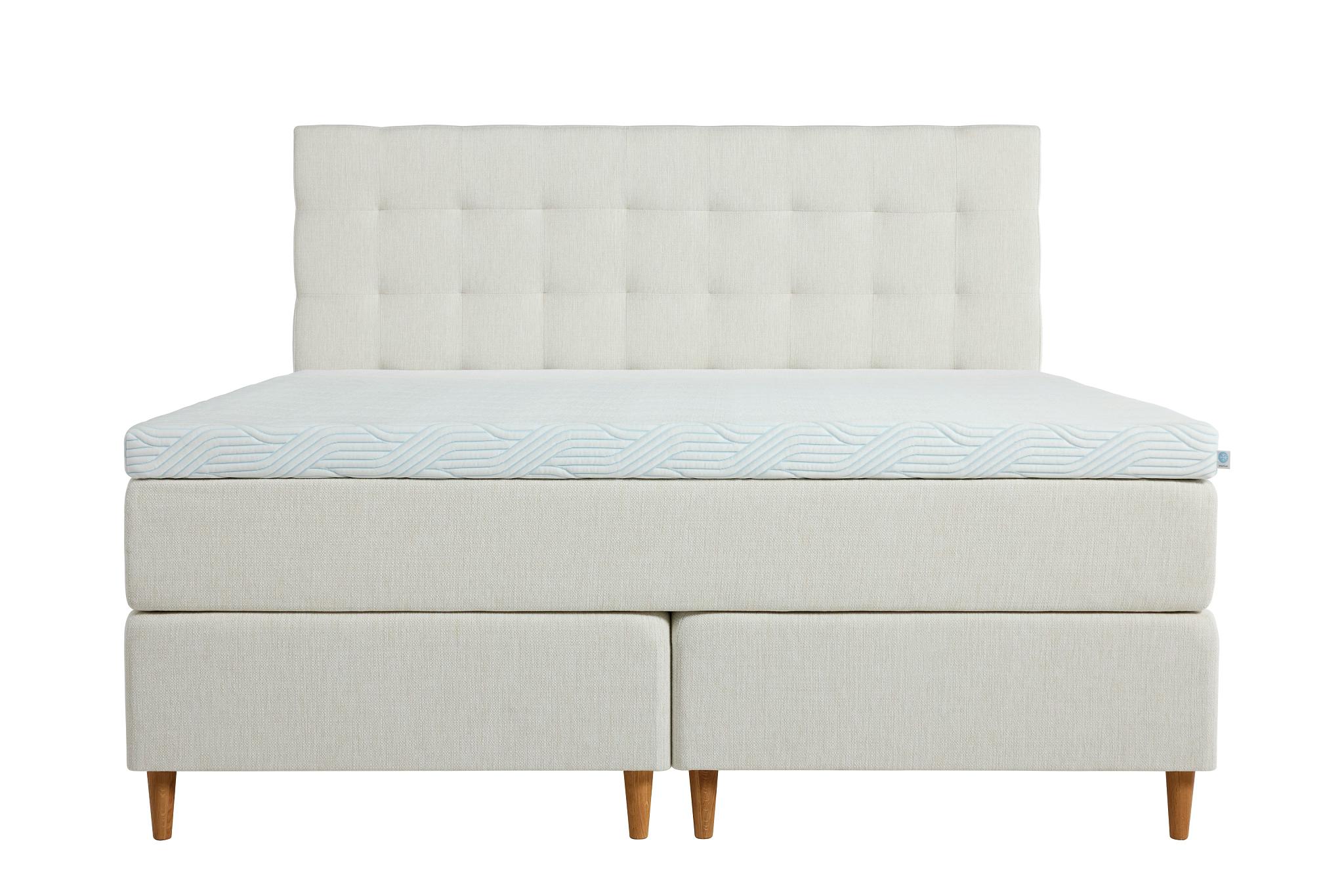 Tempur Promise Kontinentalsäng Ivory 160x200 Pro Plus SmartCool 8cm Medium Metallben Krom 12cm