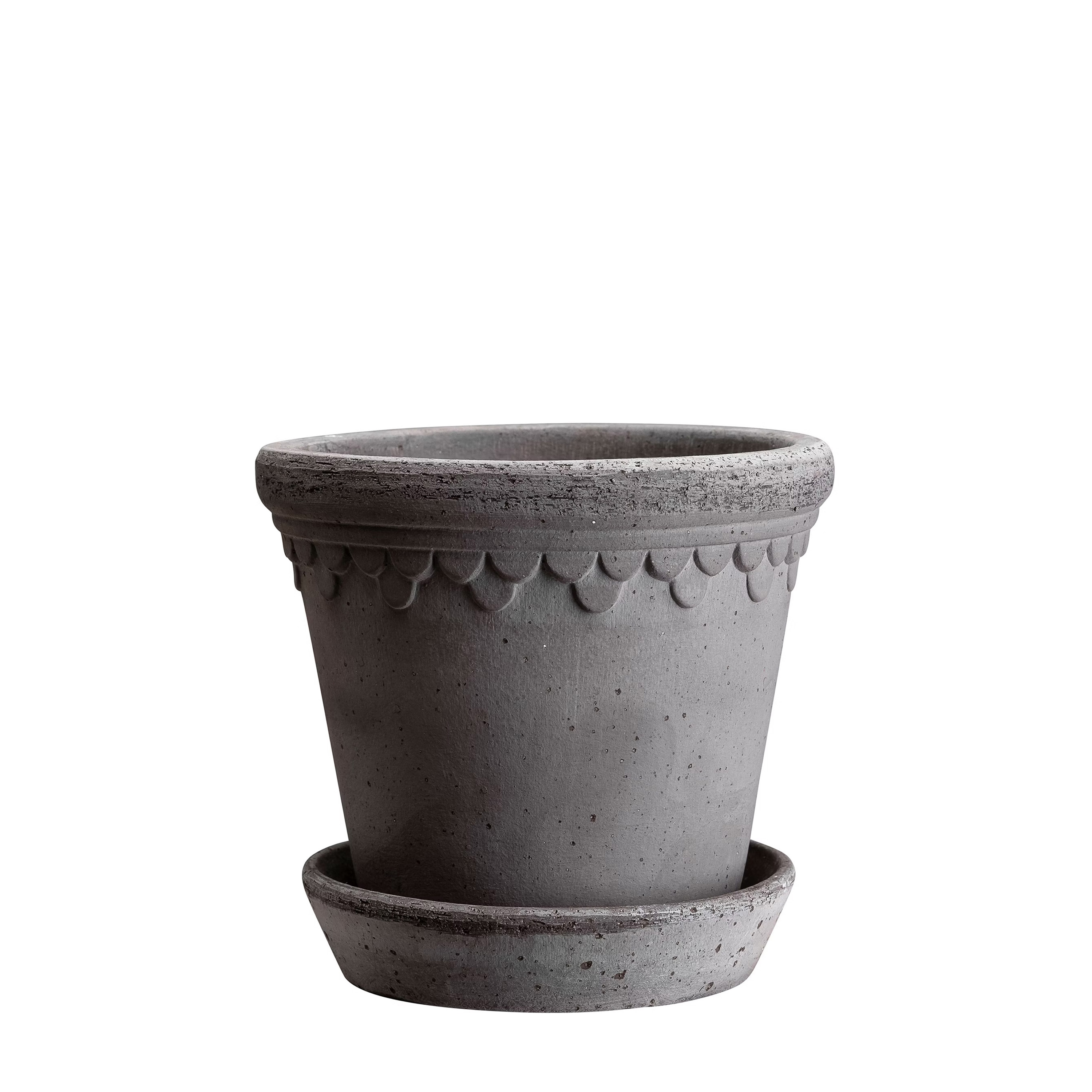 Københavner Kruka med fat Raw Grey Terracotta Ø16