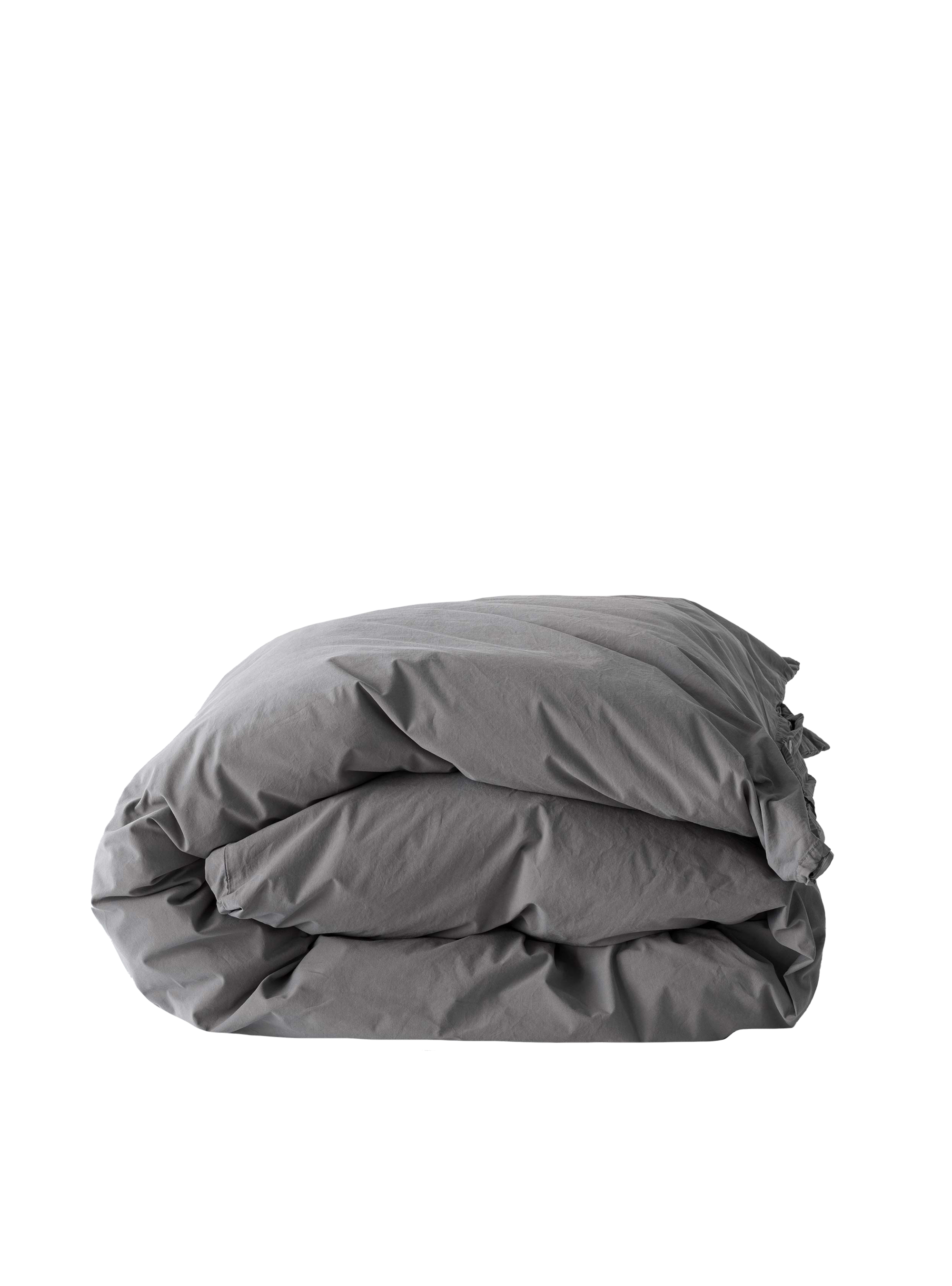Tell me more - Påslakan Organiskt Bomull Dark Grey Dubbel - Grå