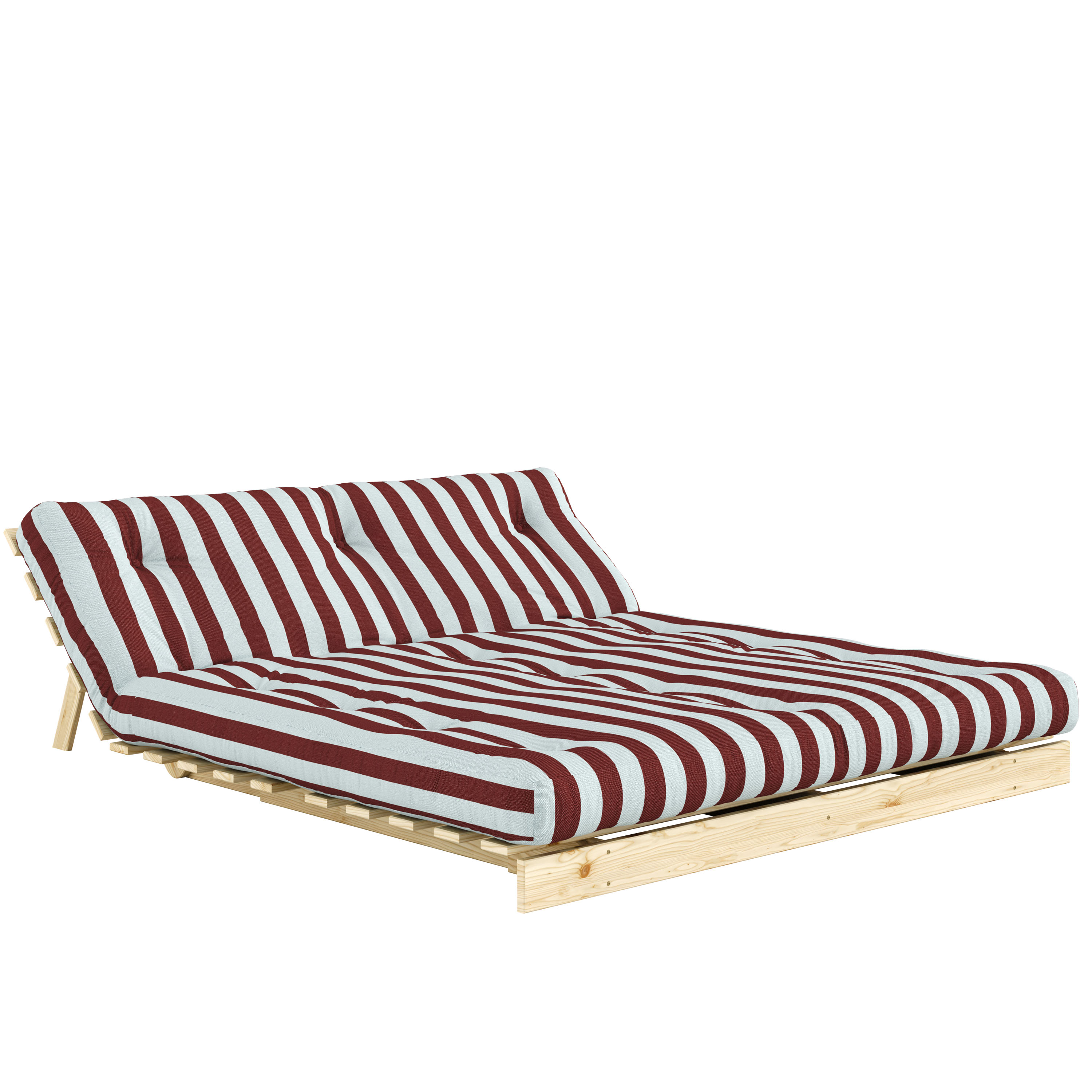 Karup Design Roots Bäddsoffa Natur/Burgundy Light Blue 160cm