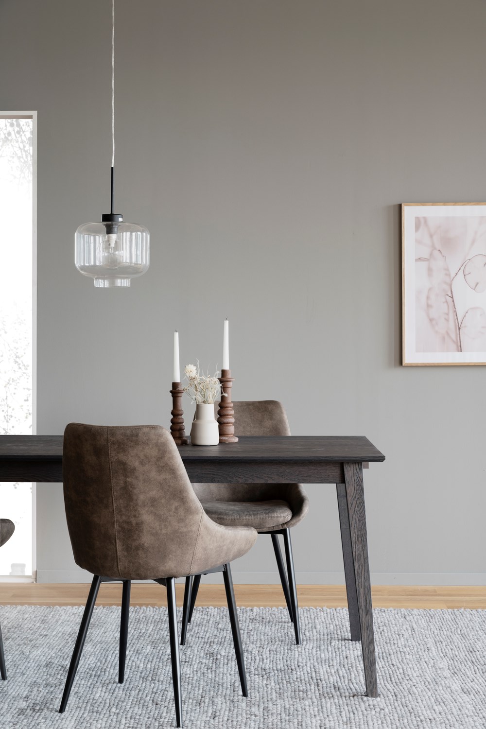 Rowico Home Sierra Esszimmerstuhl aus Mikrofaser in Maulwurfsfarbe