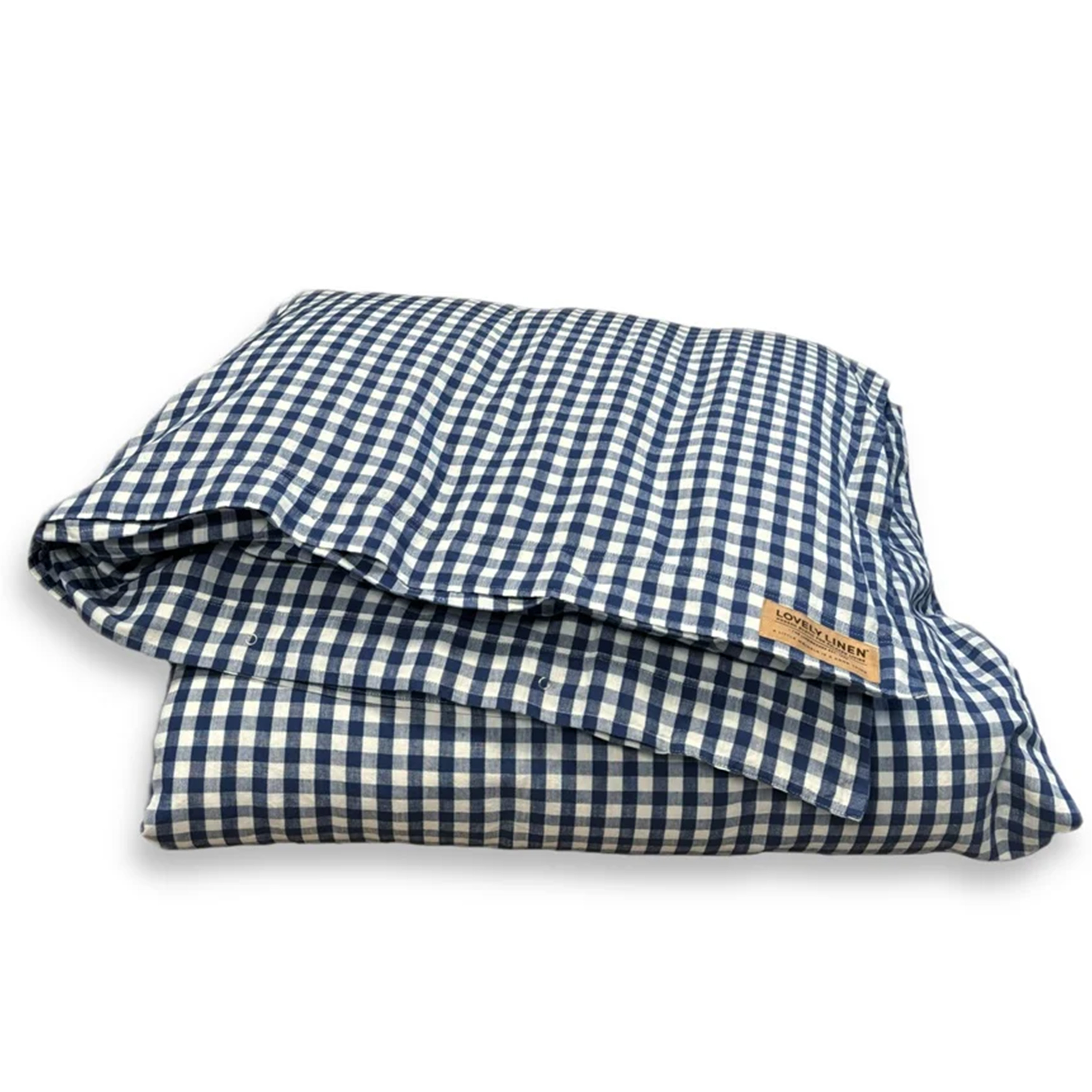 Misty Påslakan Linne Square Denim Blue Enkel