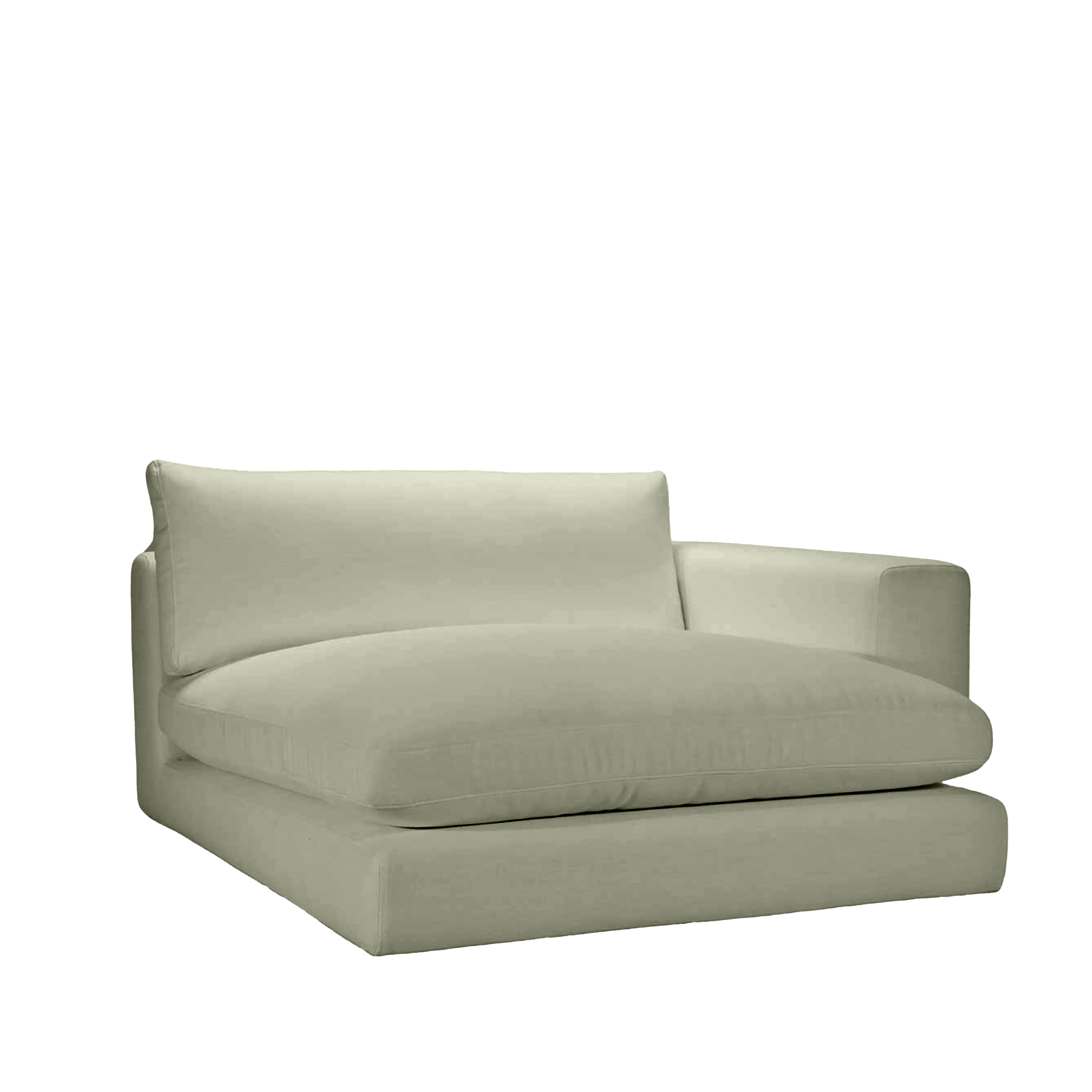 Capri 1,5-Sitzer-Chaiselongue-Modul mit rechter Armlehne Green 142x184