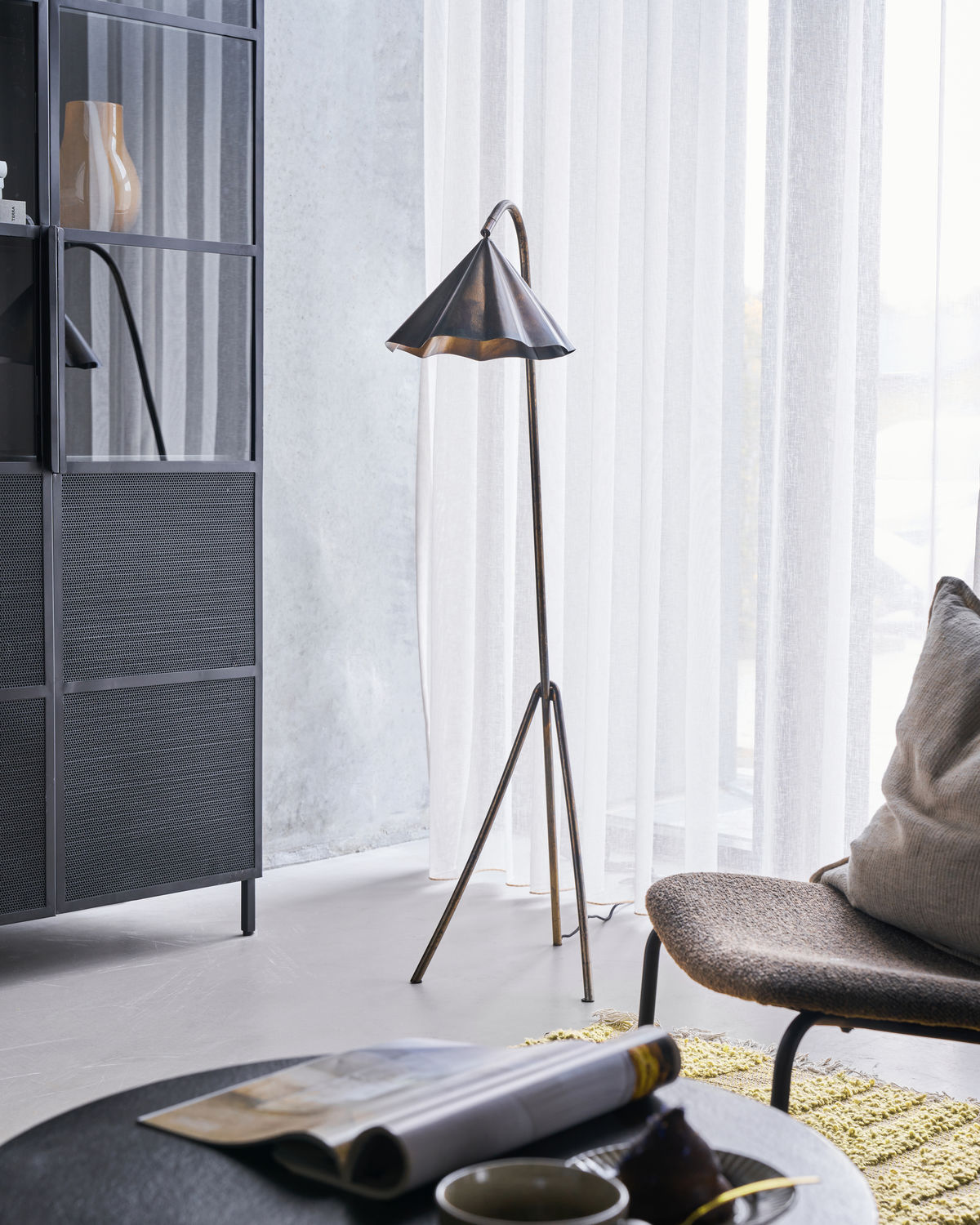 House Doctor Flola Taklampe Antikk Brun Ø30