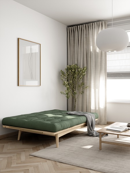 Karup Design Folk Bäddsoffa Natur/Olive Green 190cm