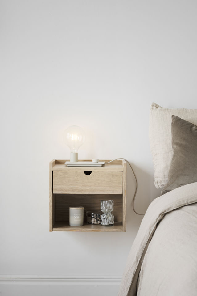 Rowico Home Hillmond Nachttisch / Wandkabinett, weiß pigmentiert, 40 cm