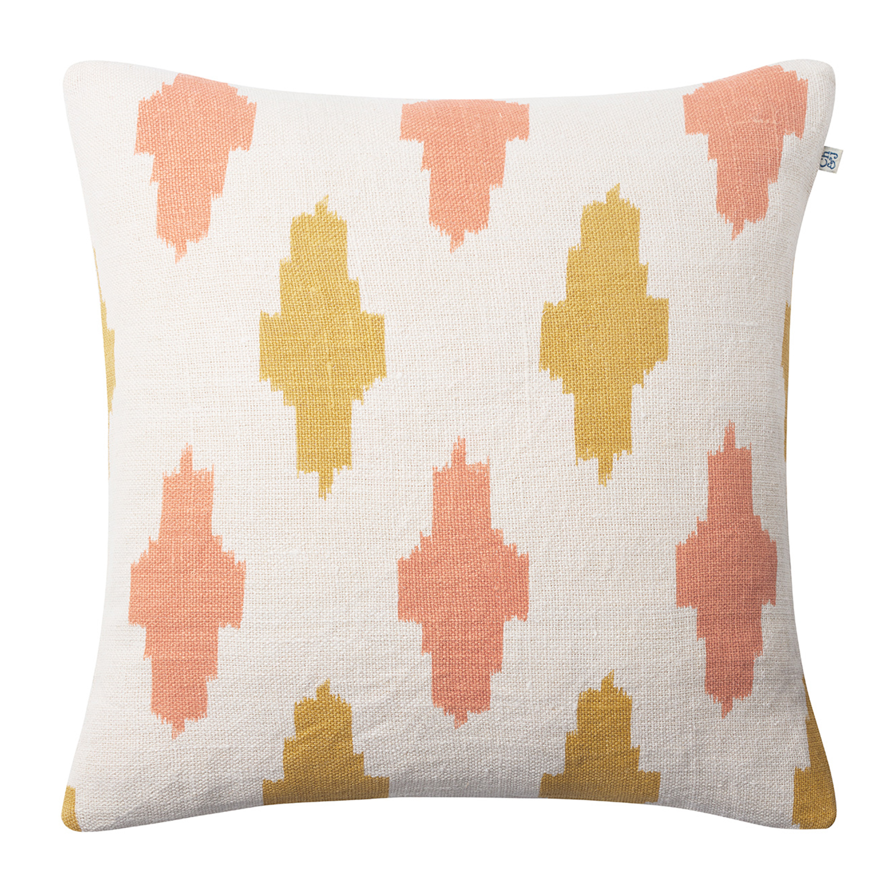 Ikat Agra Linne Kuddfodral Rose/Spicy Yellow 50x50