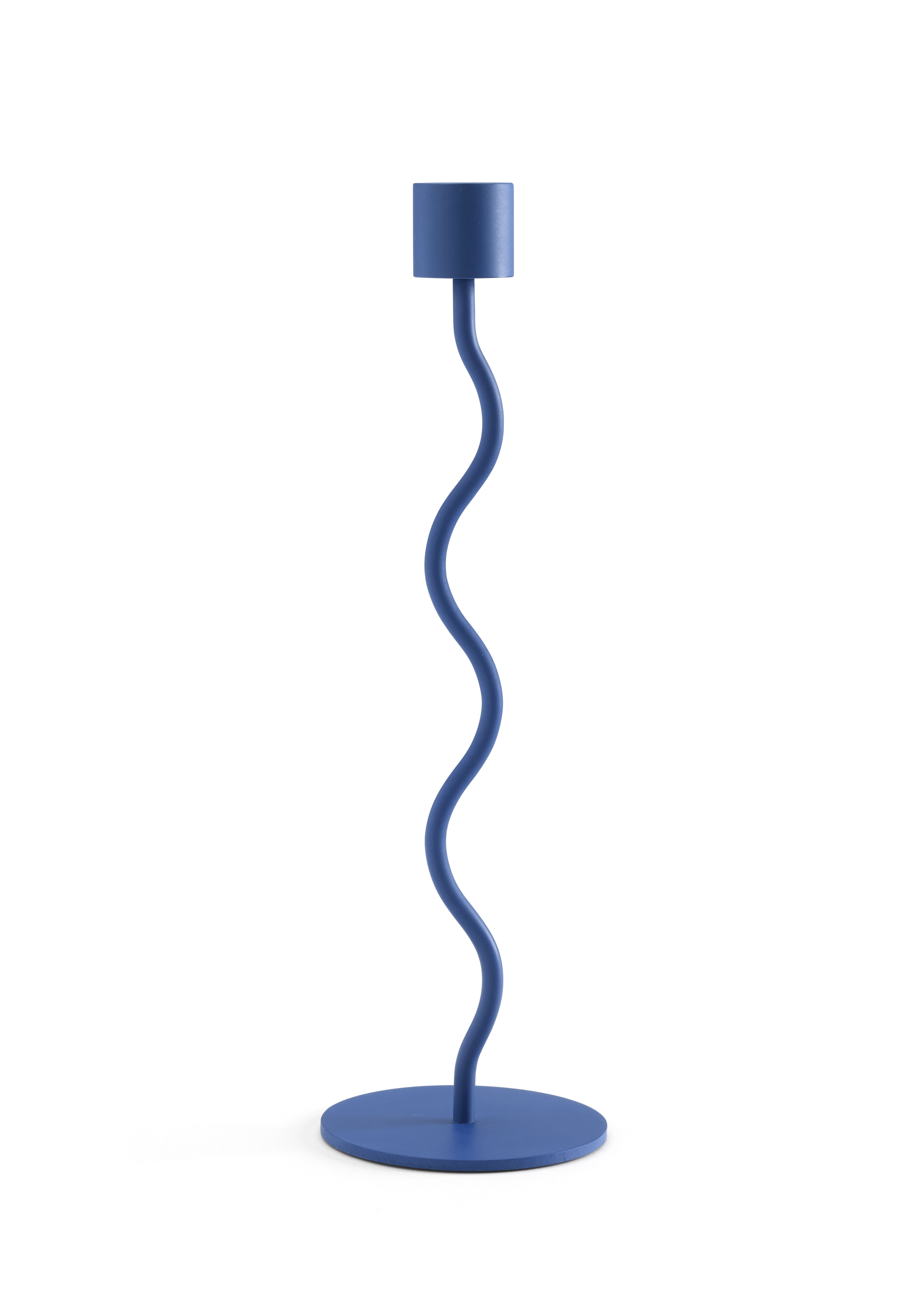 Curved Ljusstake Cobalt Blue 26cm