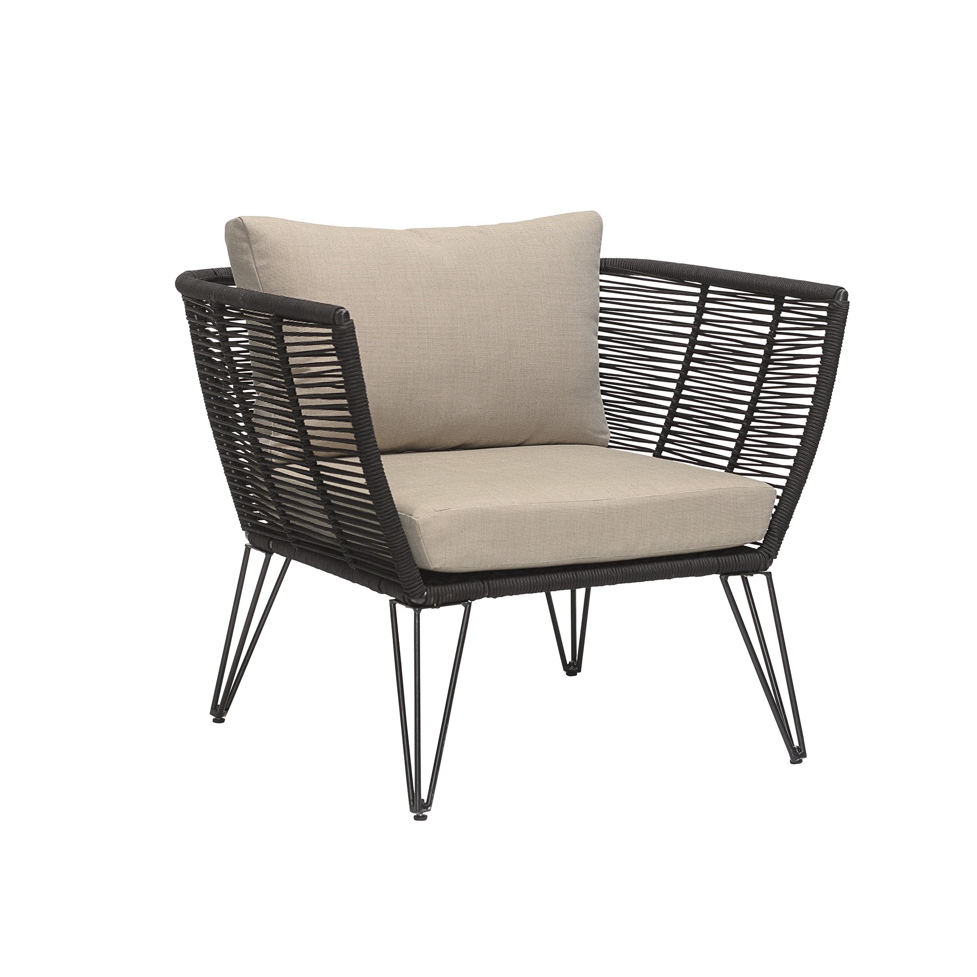 Mundo Loungetuoli Musta/luonnonvärinen