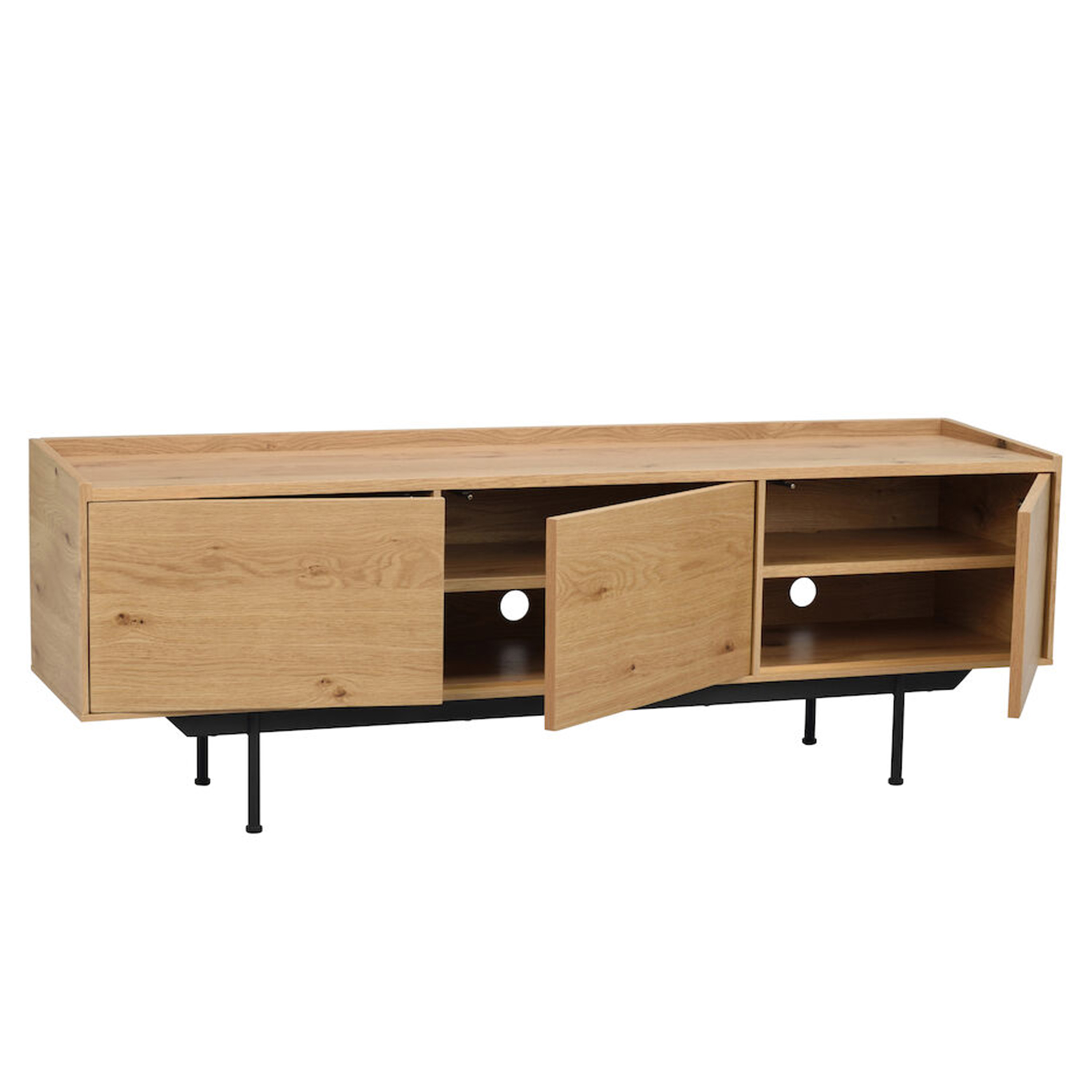 Rowico Home Brewerton TV-Schrank Eiche/Schwarz 160 cm