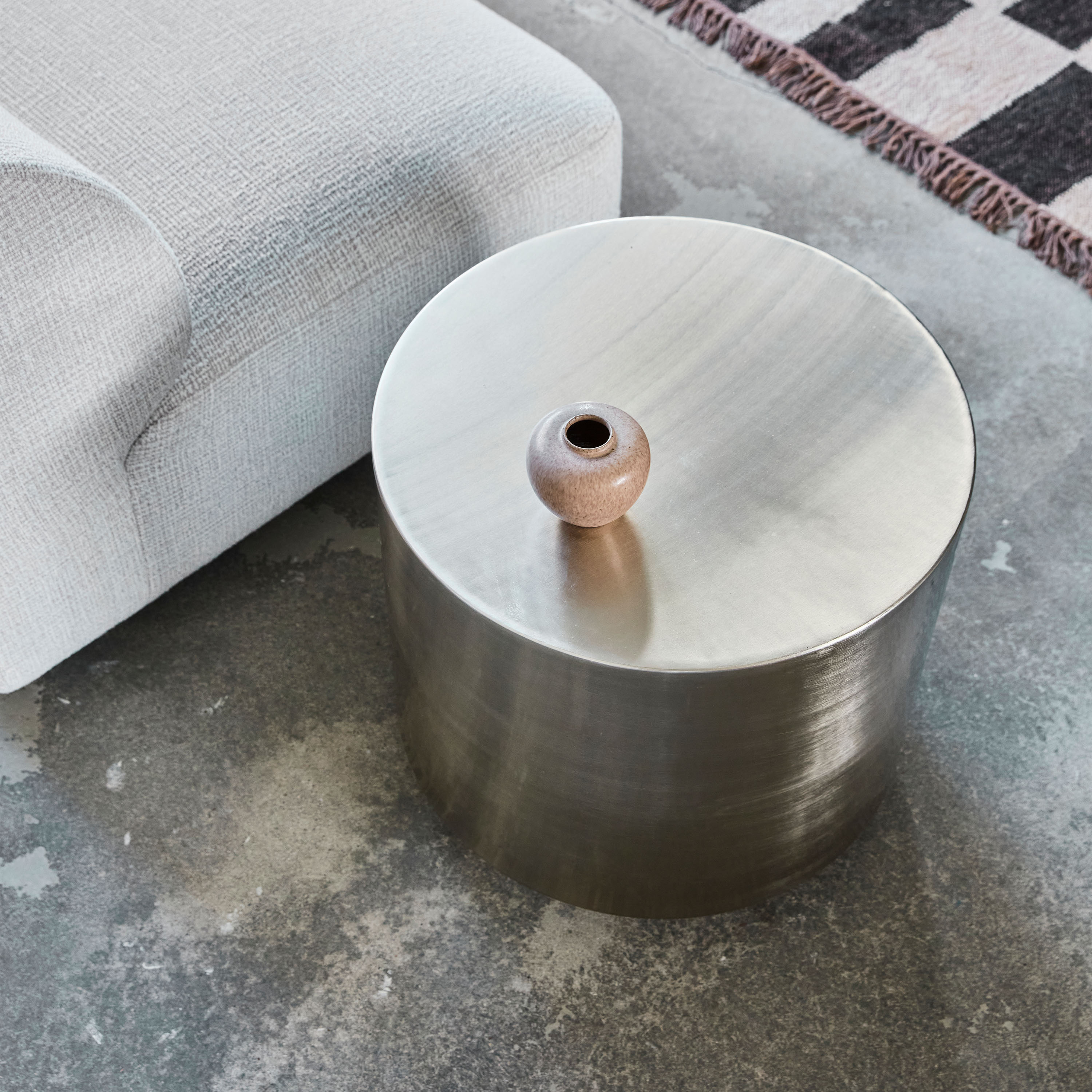 House Doctor Step Sohvapöytä Harjattu Hopea 40x45