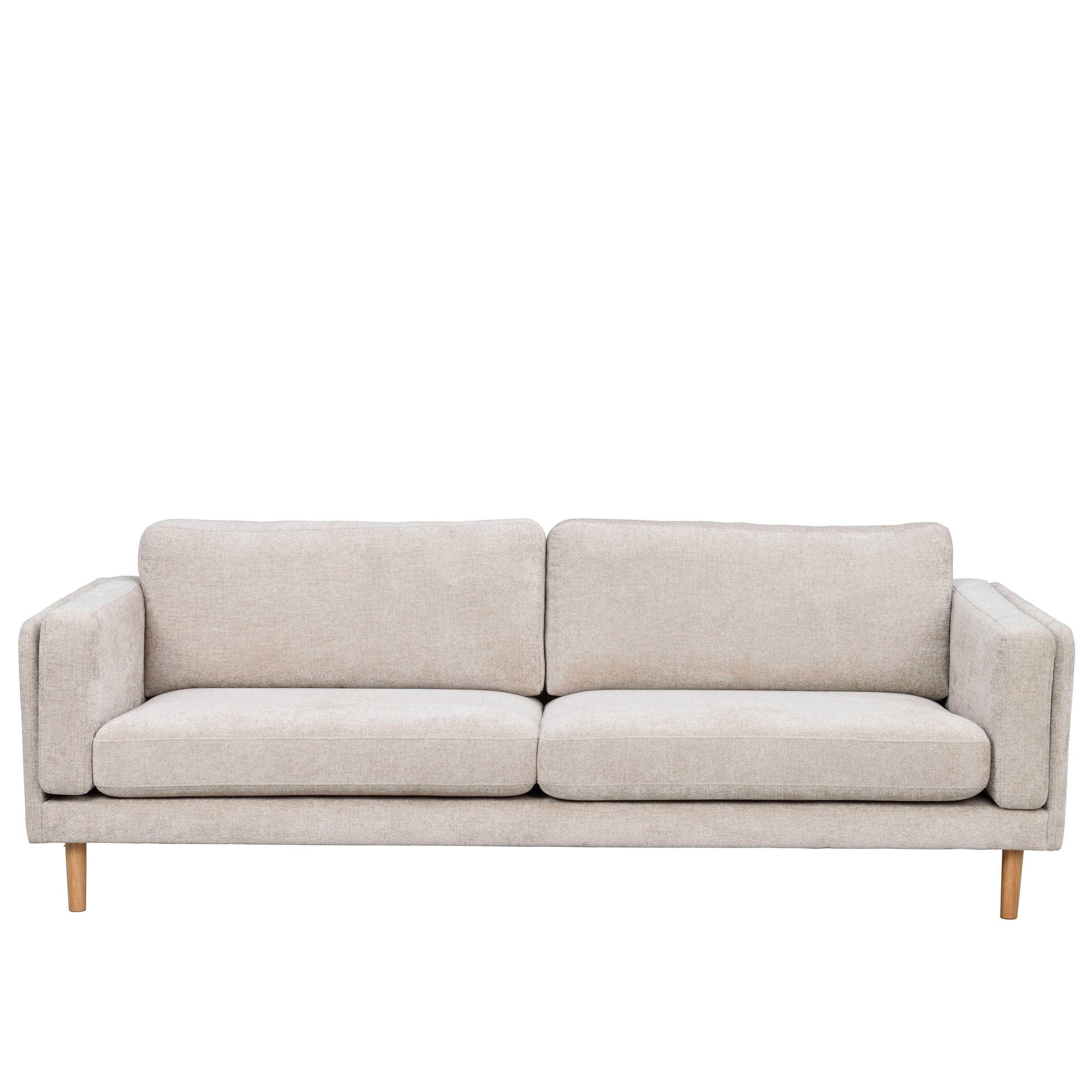 Braden 3-Sitzer Sofa Hellbeige/Eiche