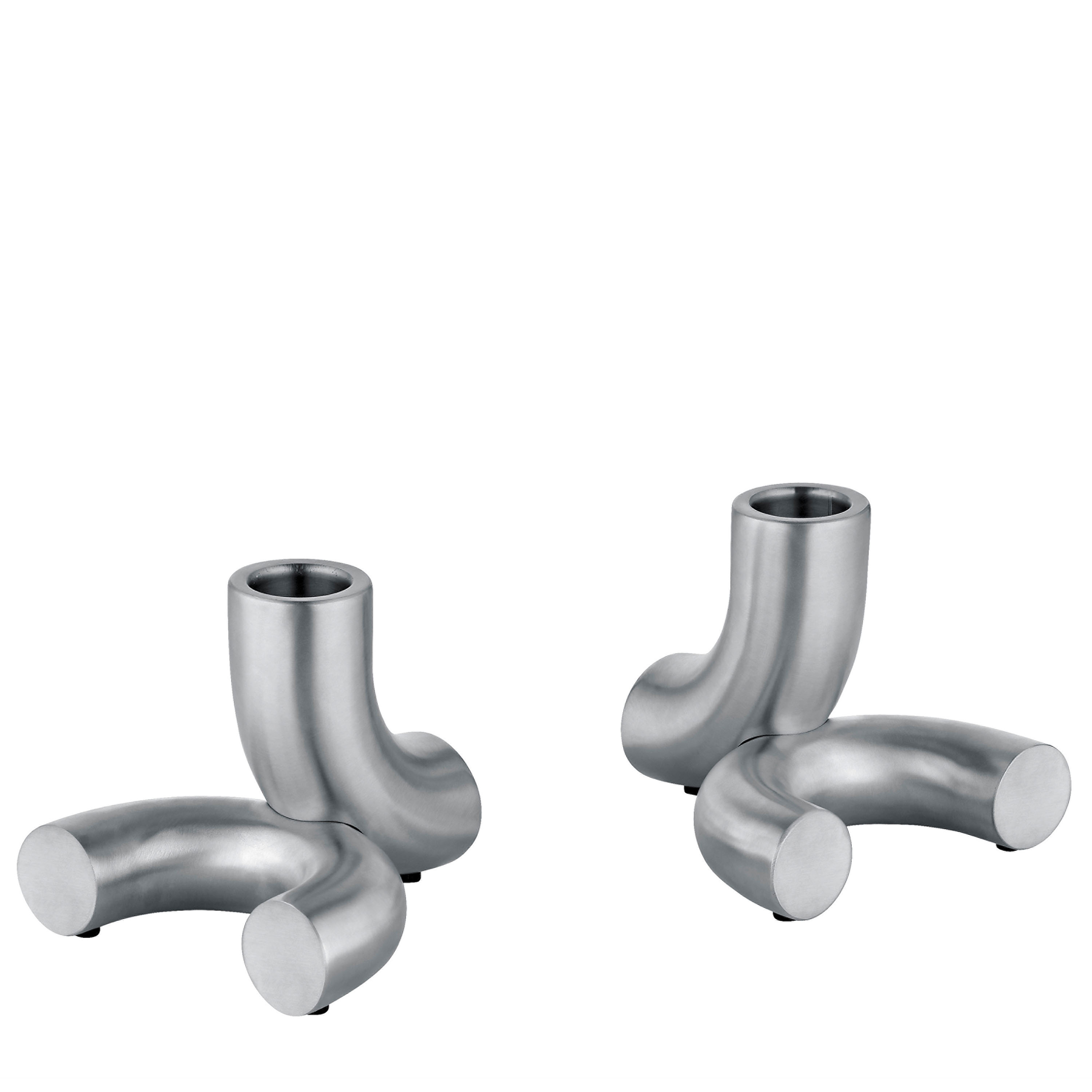 Doodle Ljusstake Matt Silver 2-pack