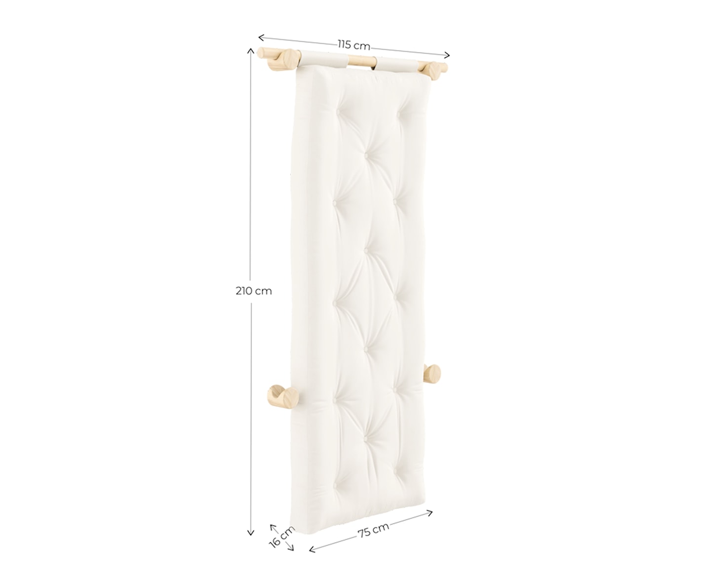 Karup Design Hooked Bäddfotölj Raw Soft Chalk 75x200