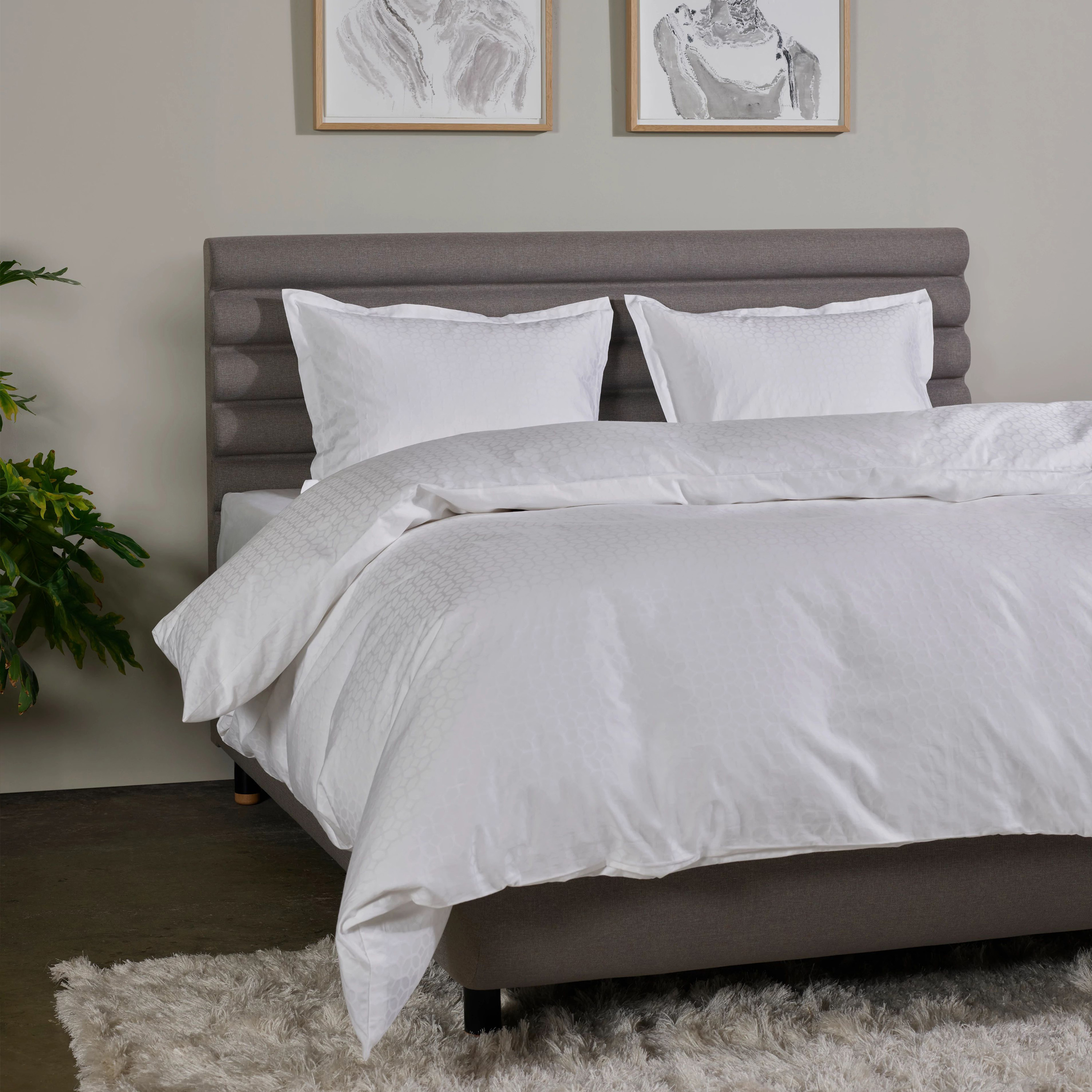 Satin Luxe Jacquard Pussilakanasetti Valkoinen 225x220