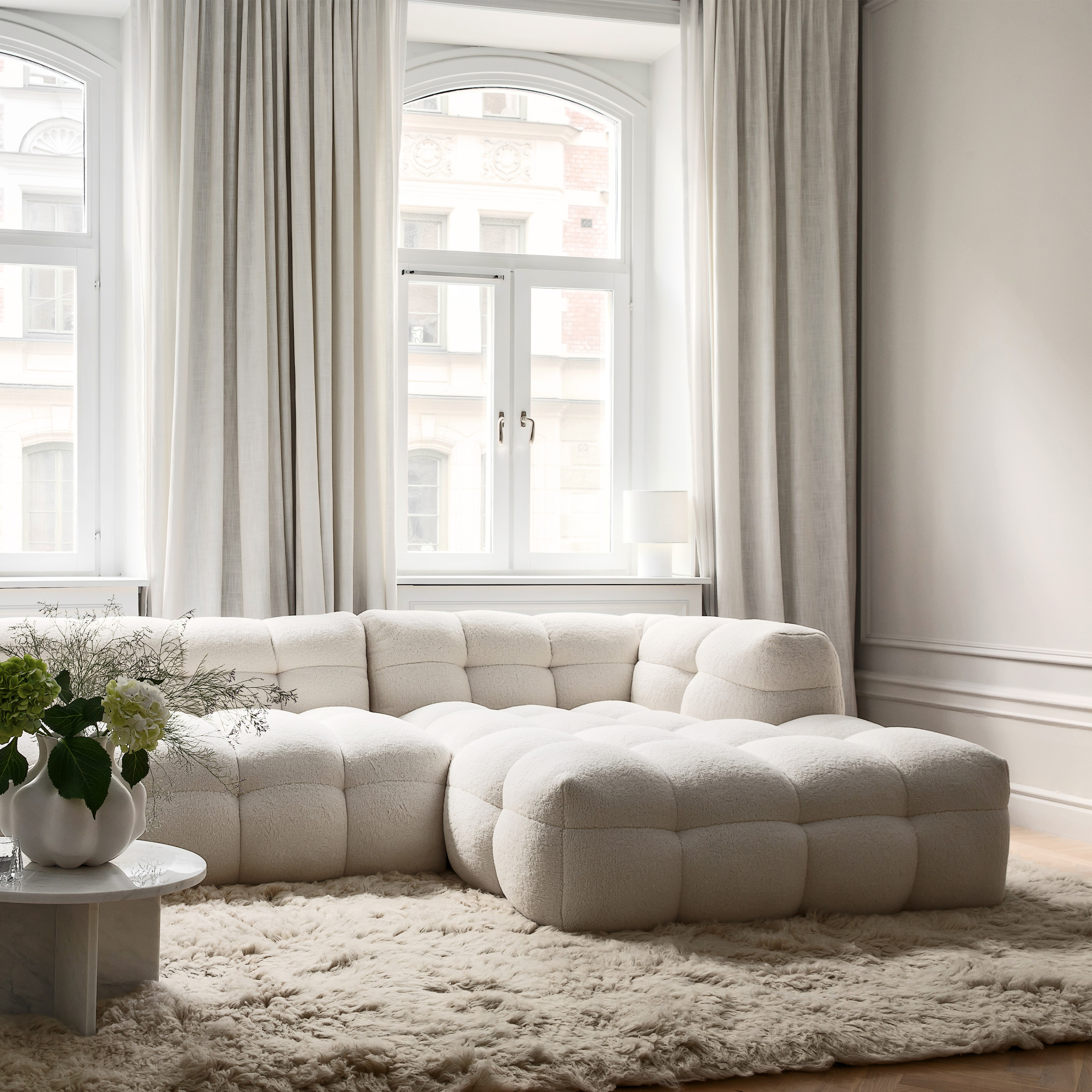 Sleepo Collection Billie Divansoffa Höger Creme Teddy