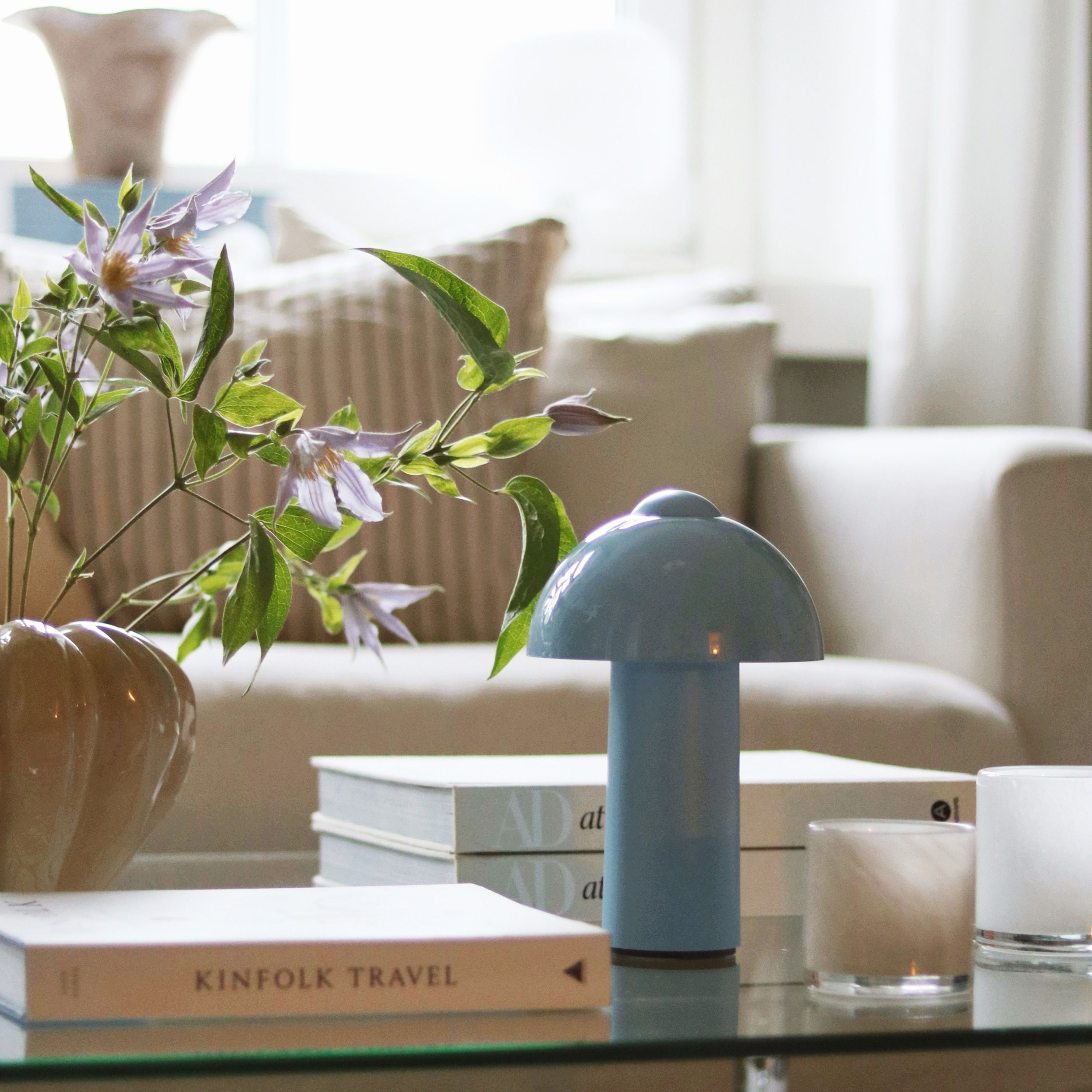 Globen Lighting Buddy Portable Table Lamp Light Blue 25cm