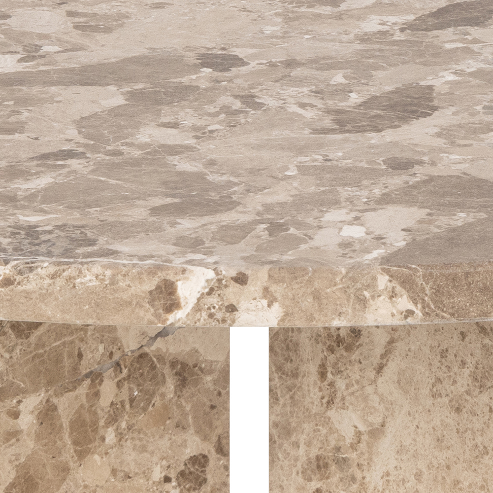 Nordic Home Ilex Pyöreä Sohvapöytä Marmori Latte Brown Ø90