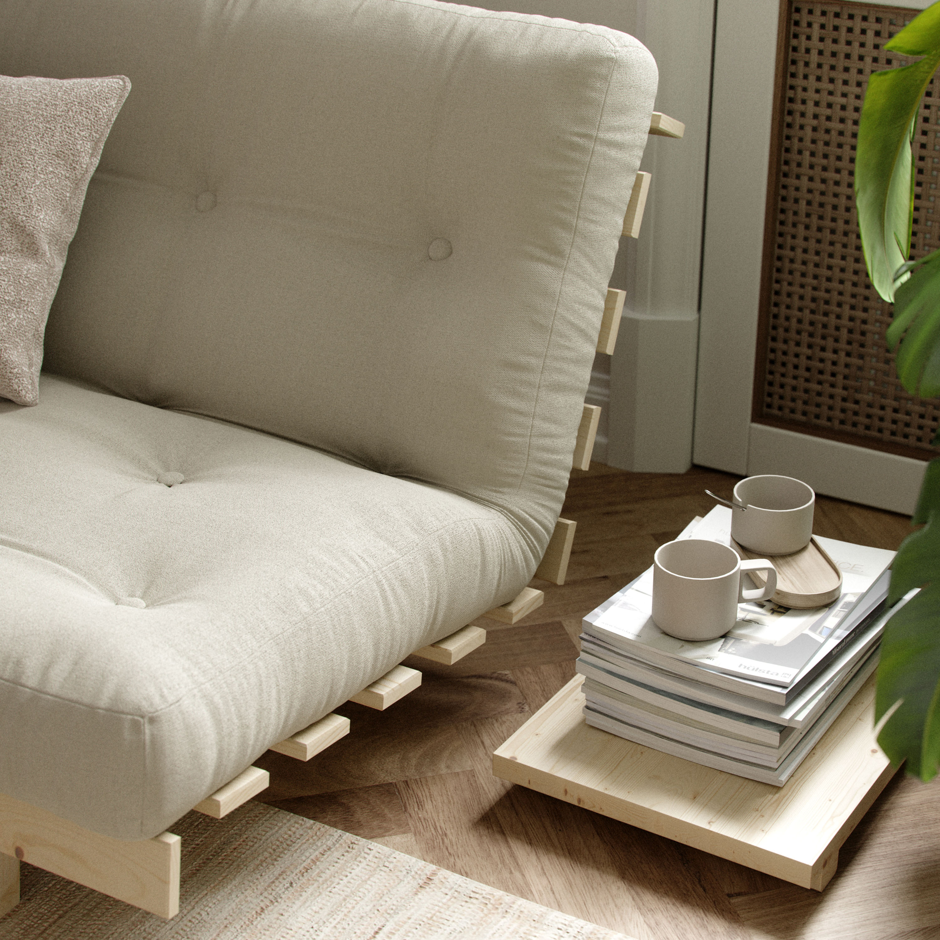 Karup Design Lean Vuodesohva Natur/Olive Green 190cm