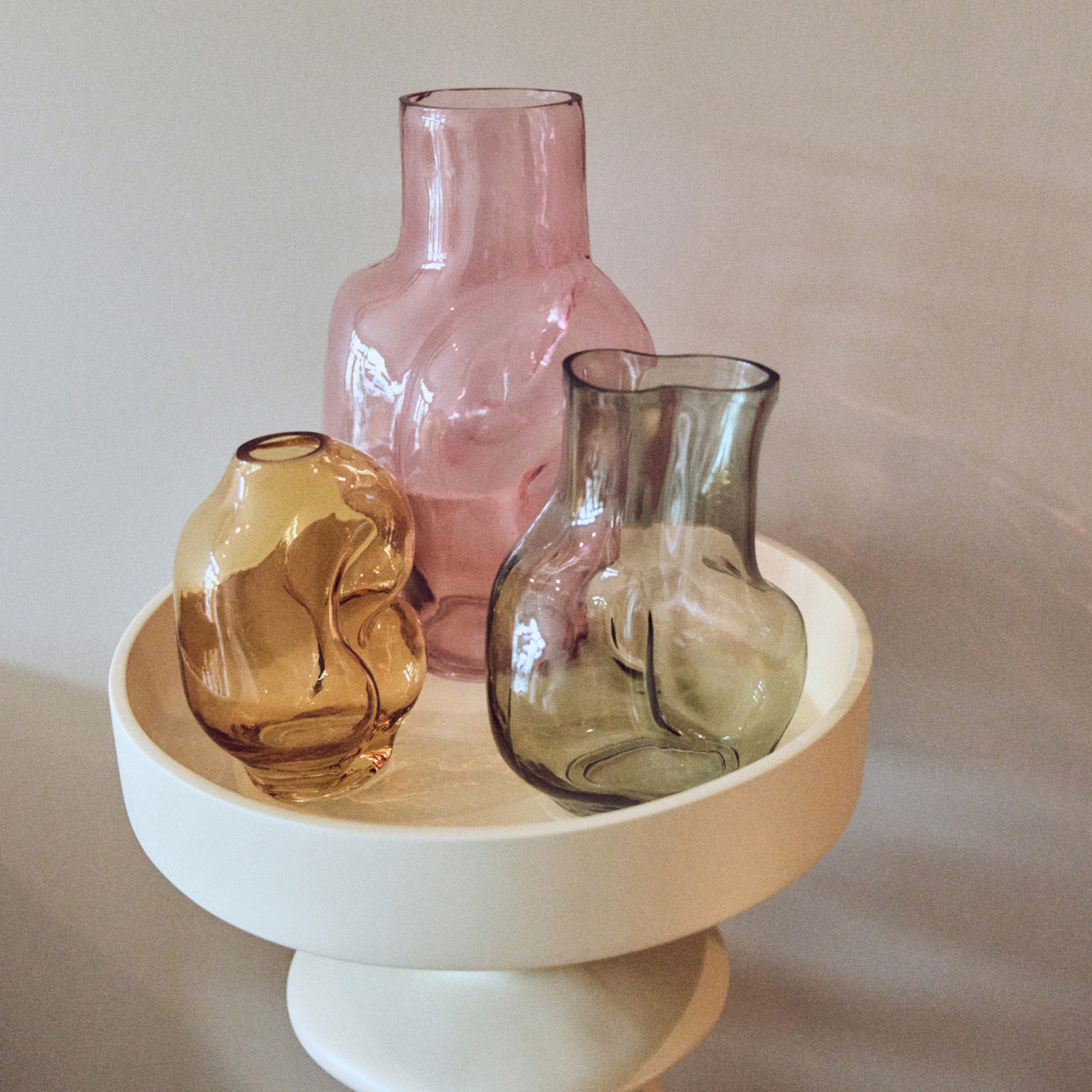 HKliving Gleam Maljakko Lasi Olive 22cm