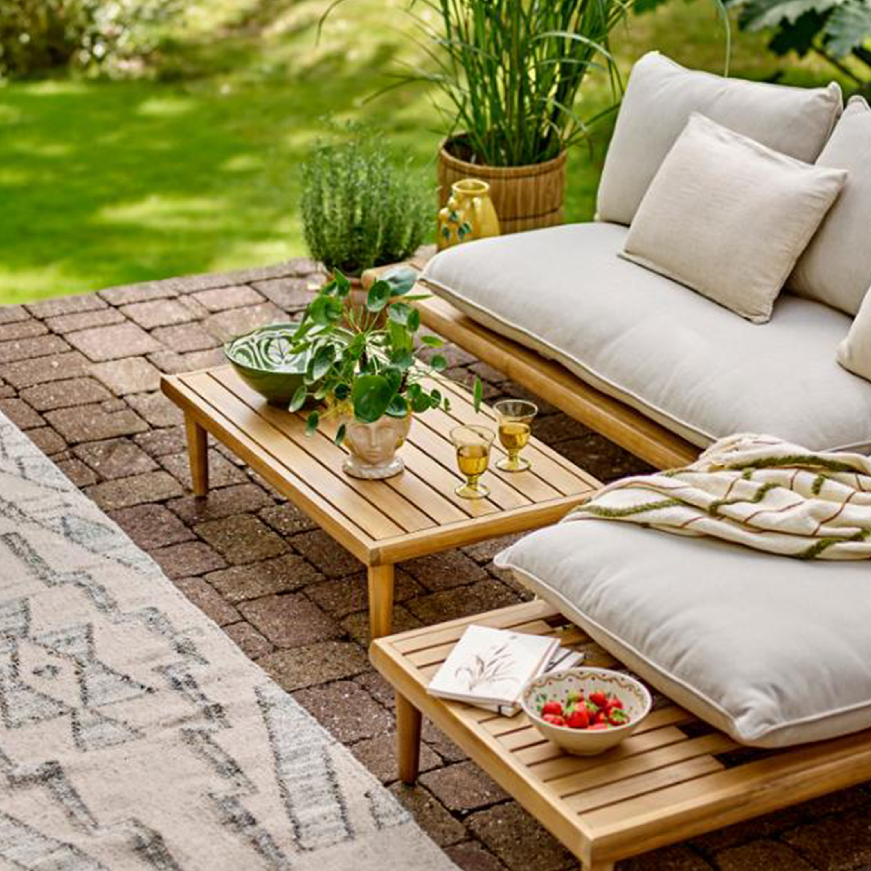 Bloomingville Cesano Loungeset Nature inkl. bord