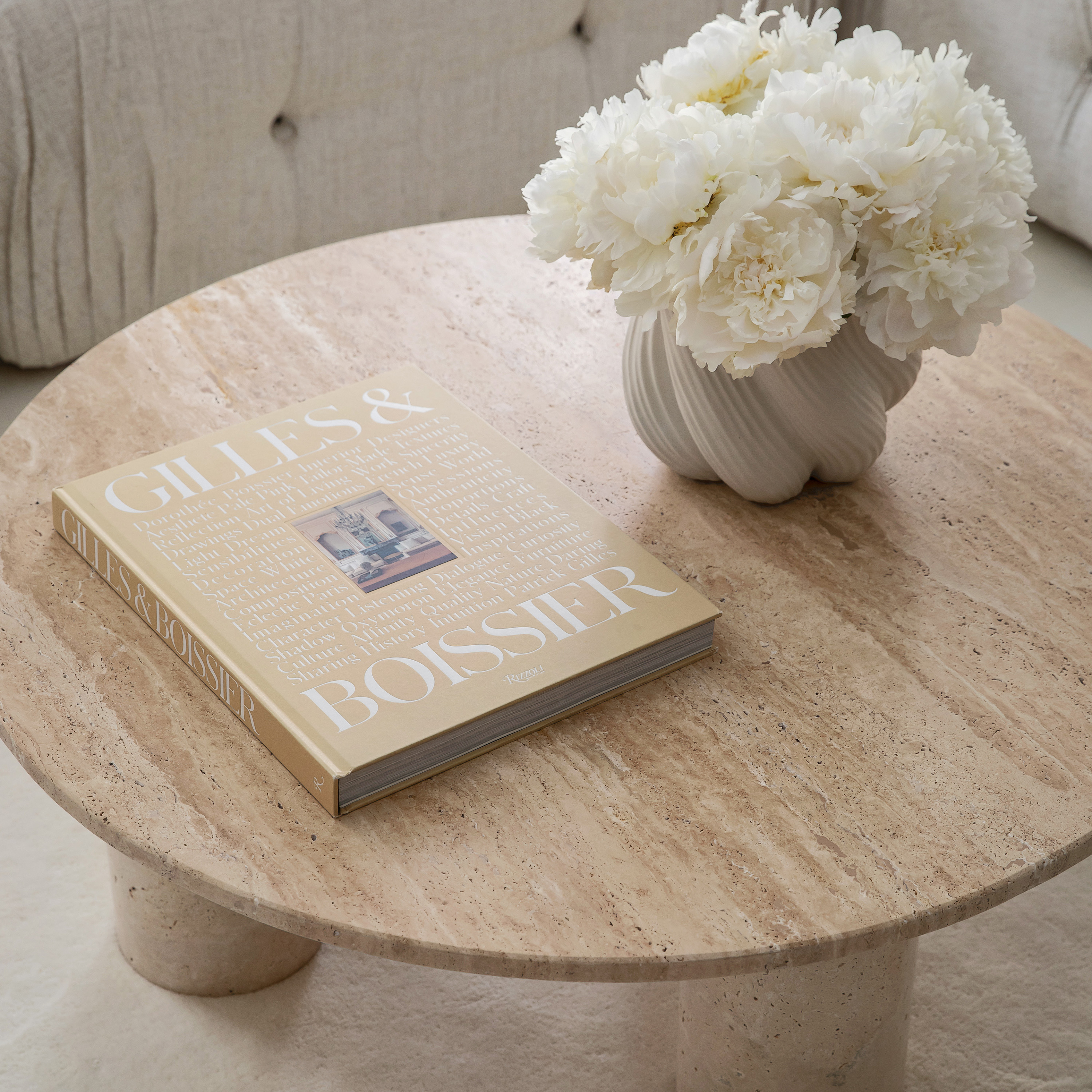 Sleepo Collection Valeri Couchtisch Travertin 85cm