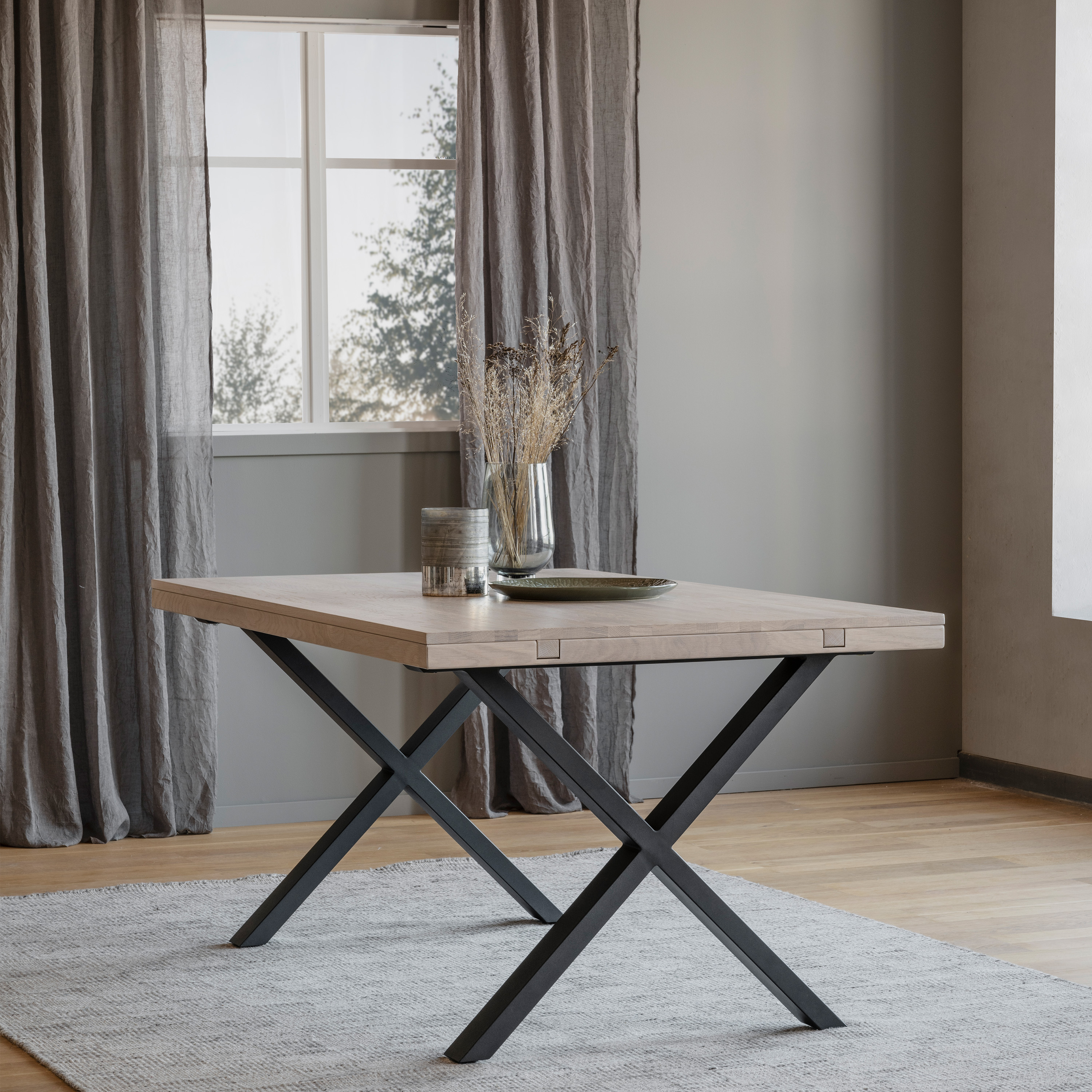 Rowico Home Brooklyn Matbord X-ben Vitpigmenterad Ek 170cm