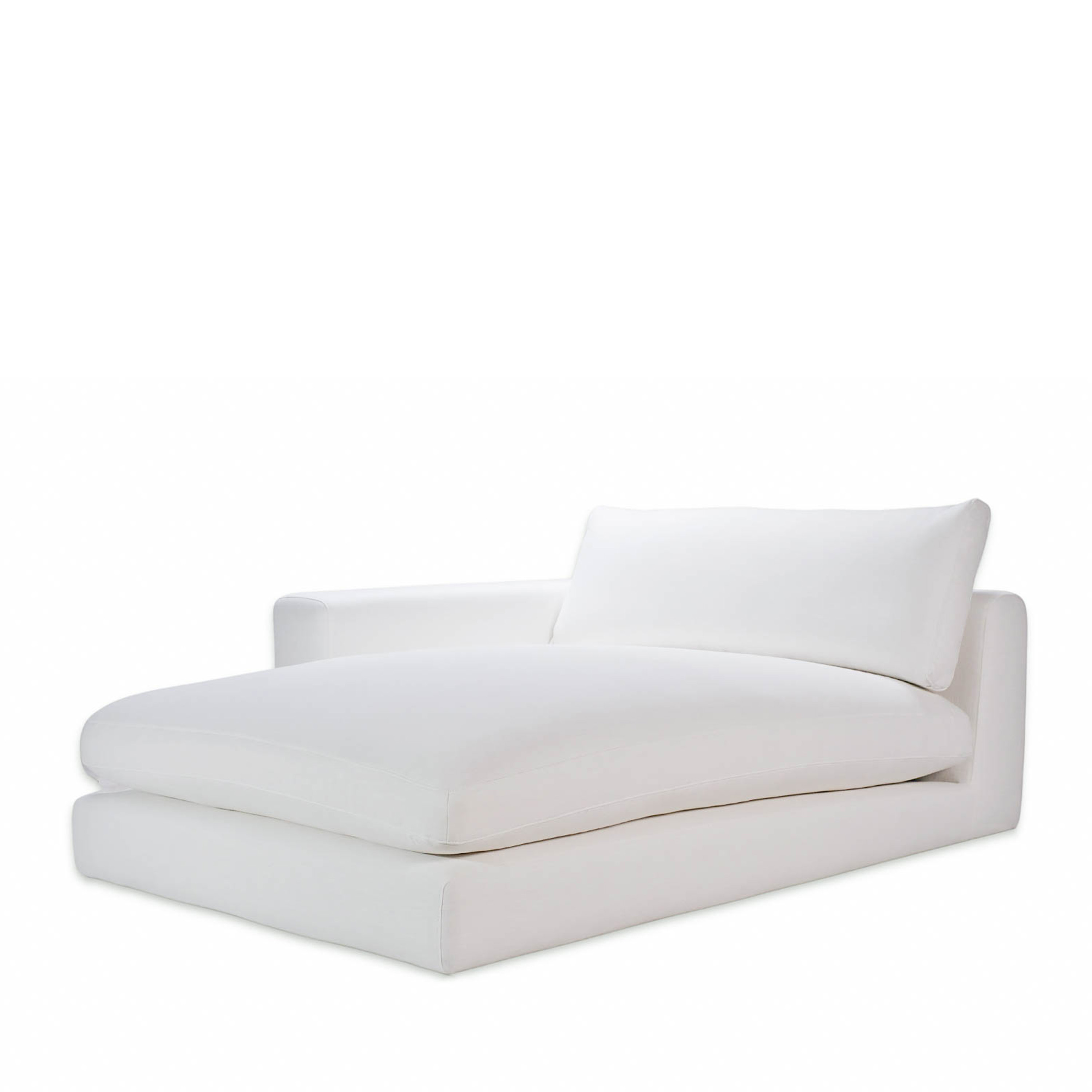 Capri 1,5-Sitzer Divanmodul mit linker Armlehne Weiß 142x184