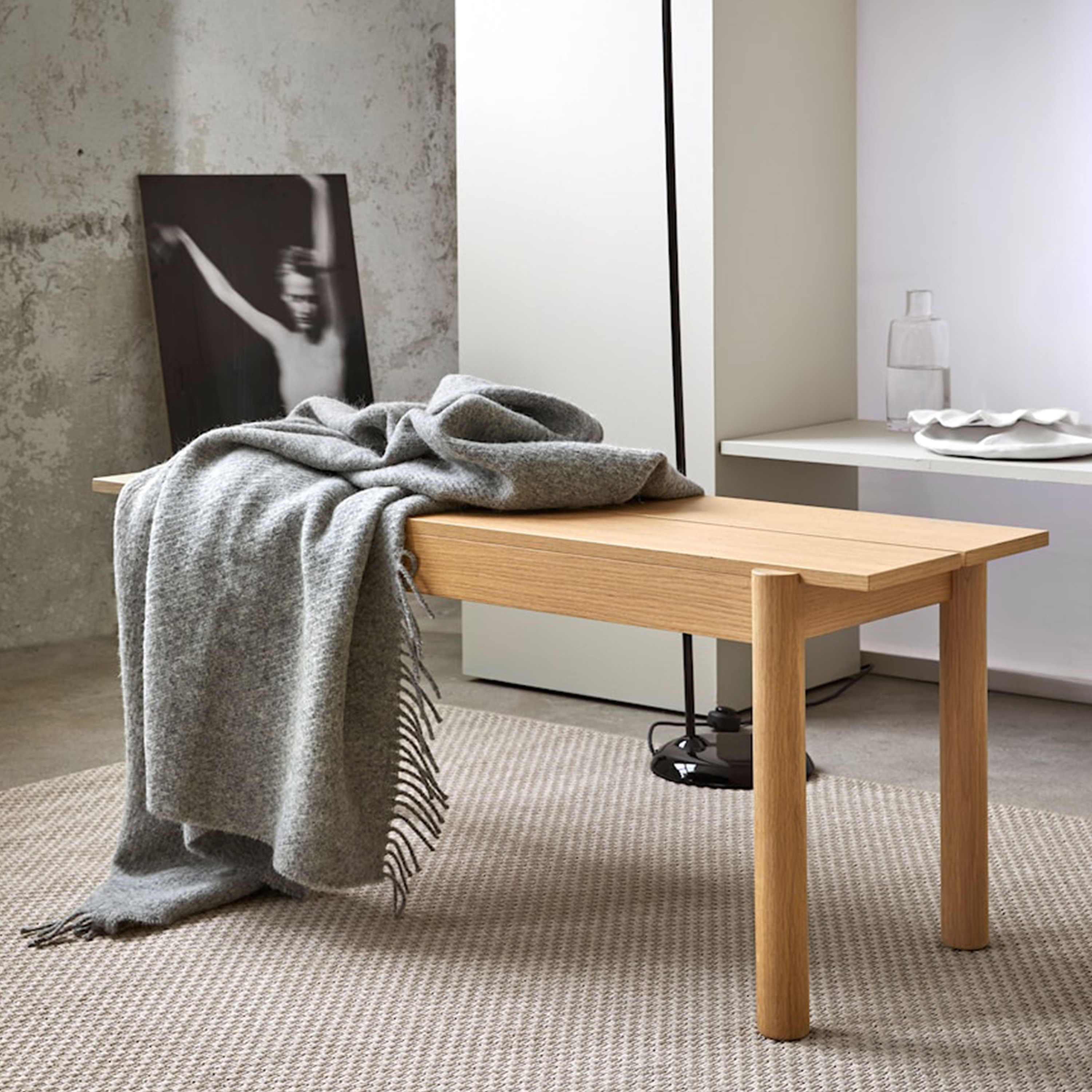 Høie Falketind Pläd Naturlig Grå 120x180