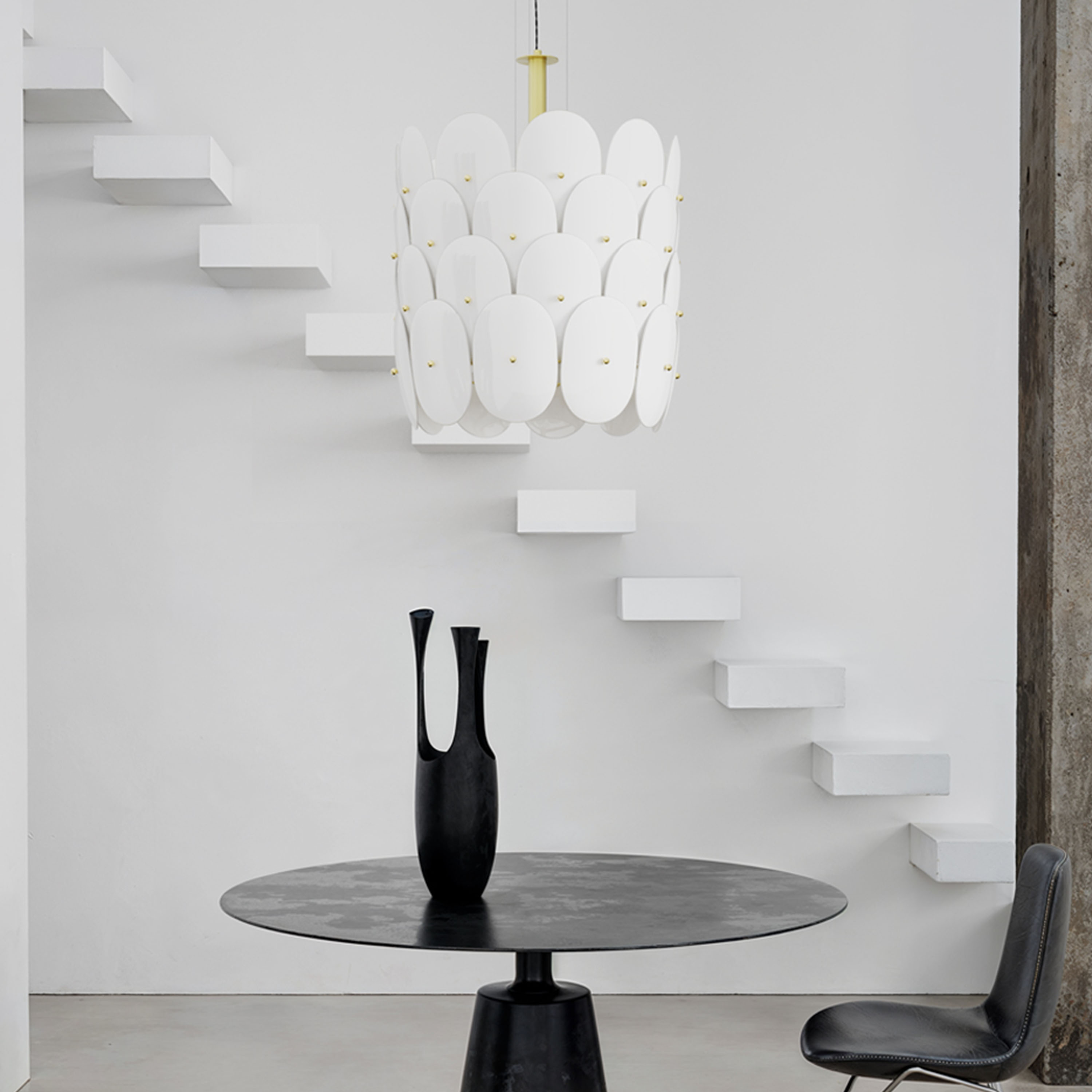 By Rydéns Omlott Taklampa Vit/Mässing Ø50