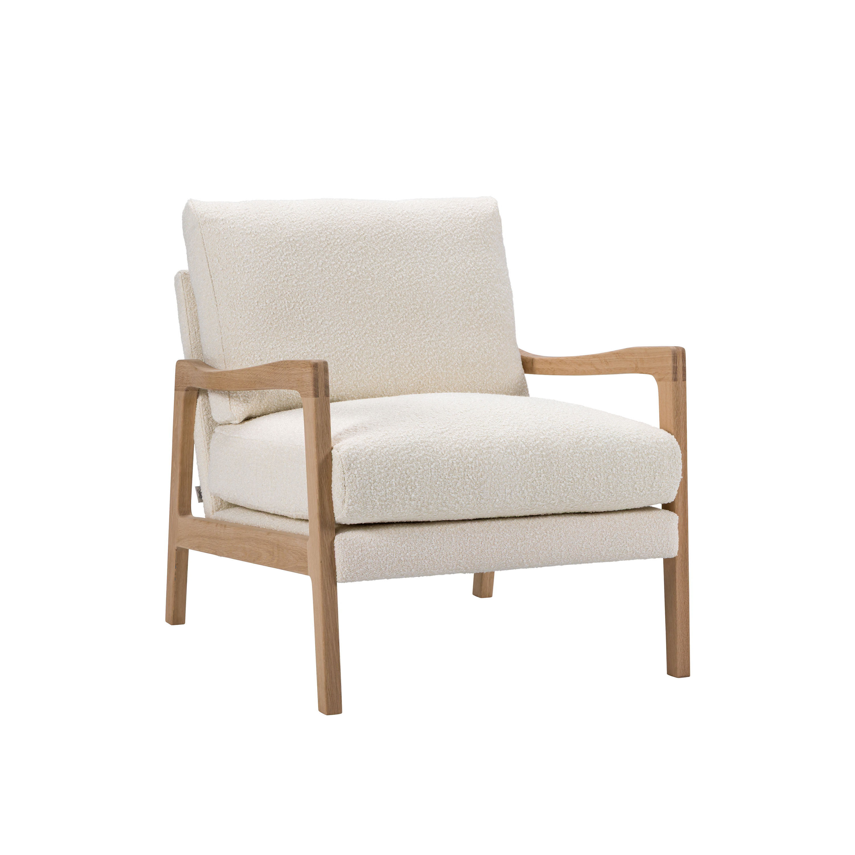 Julian Loungesessel Creme Bouclé/Oak