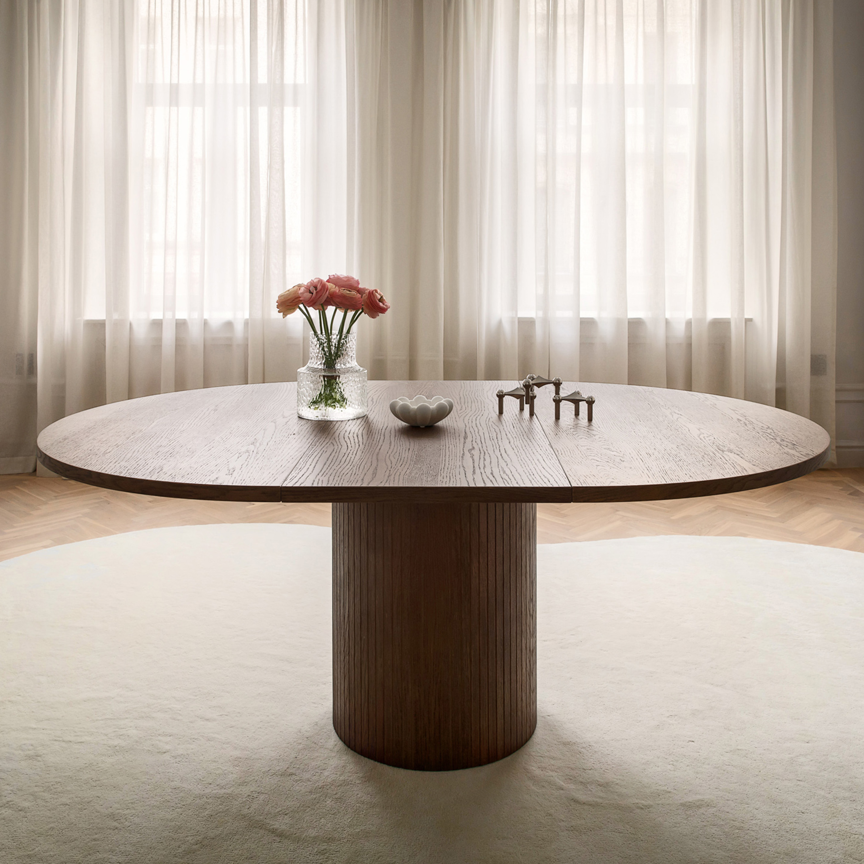 Sleepo Collection Bauer Matbord Brunbetsad Ø130+50