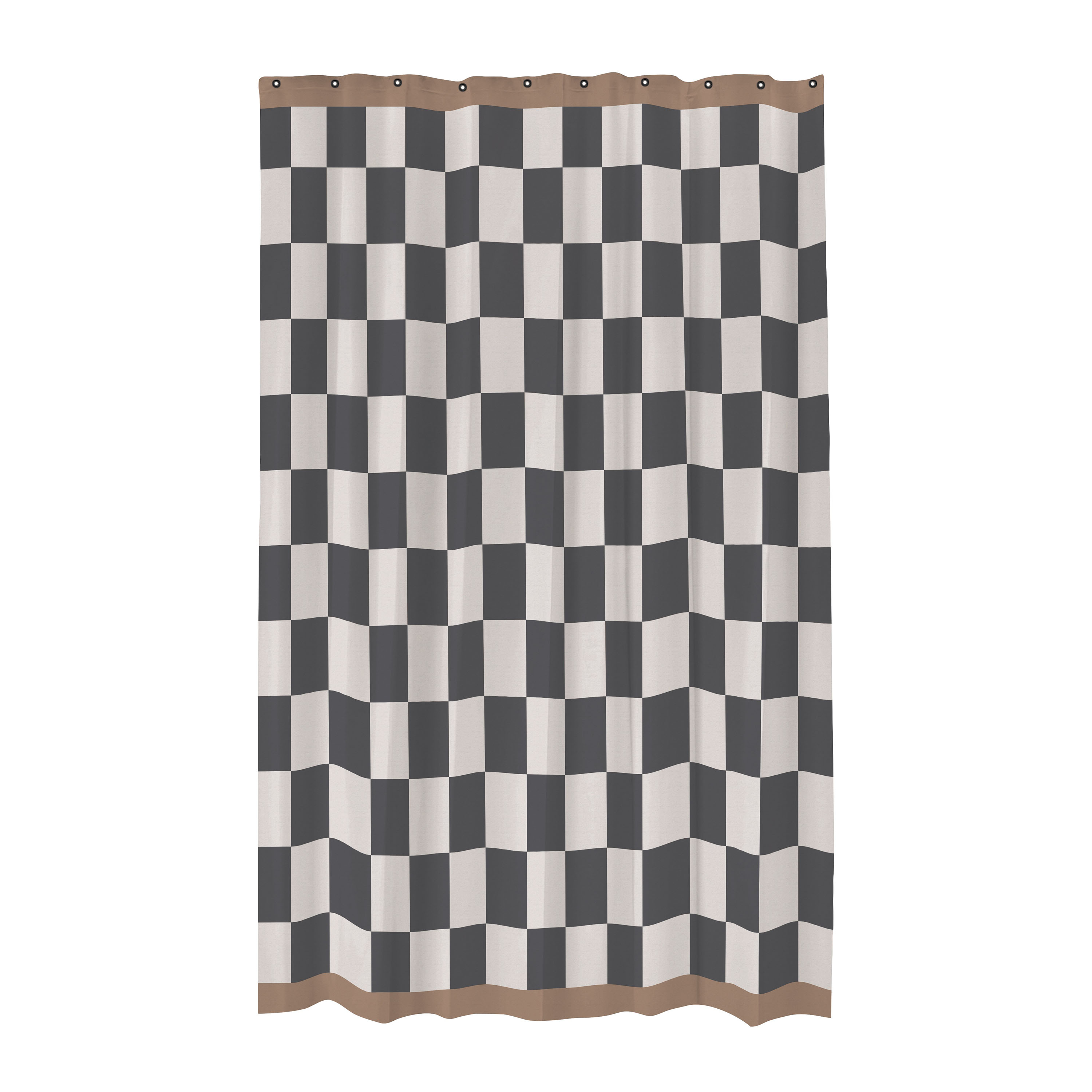 Retro Duschvorhang Dunkelgrau 150x200