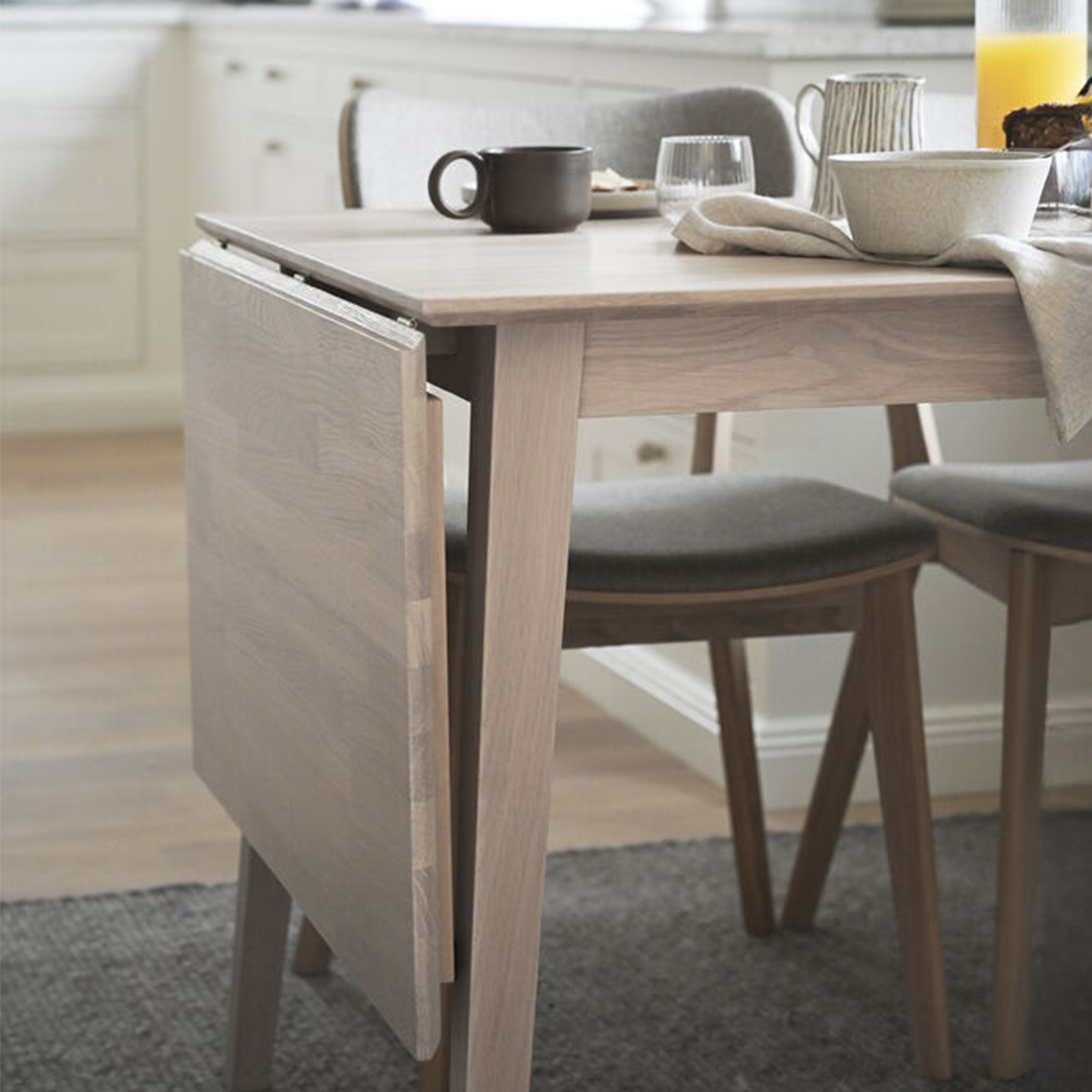 Rowico Home Filippa Klappbarer Tisch, weiß pigmentiert, 120 cm