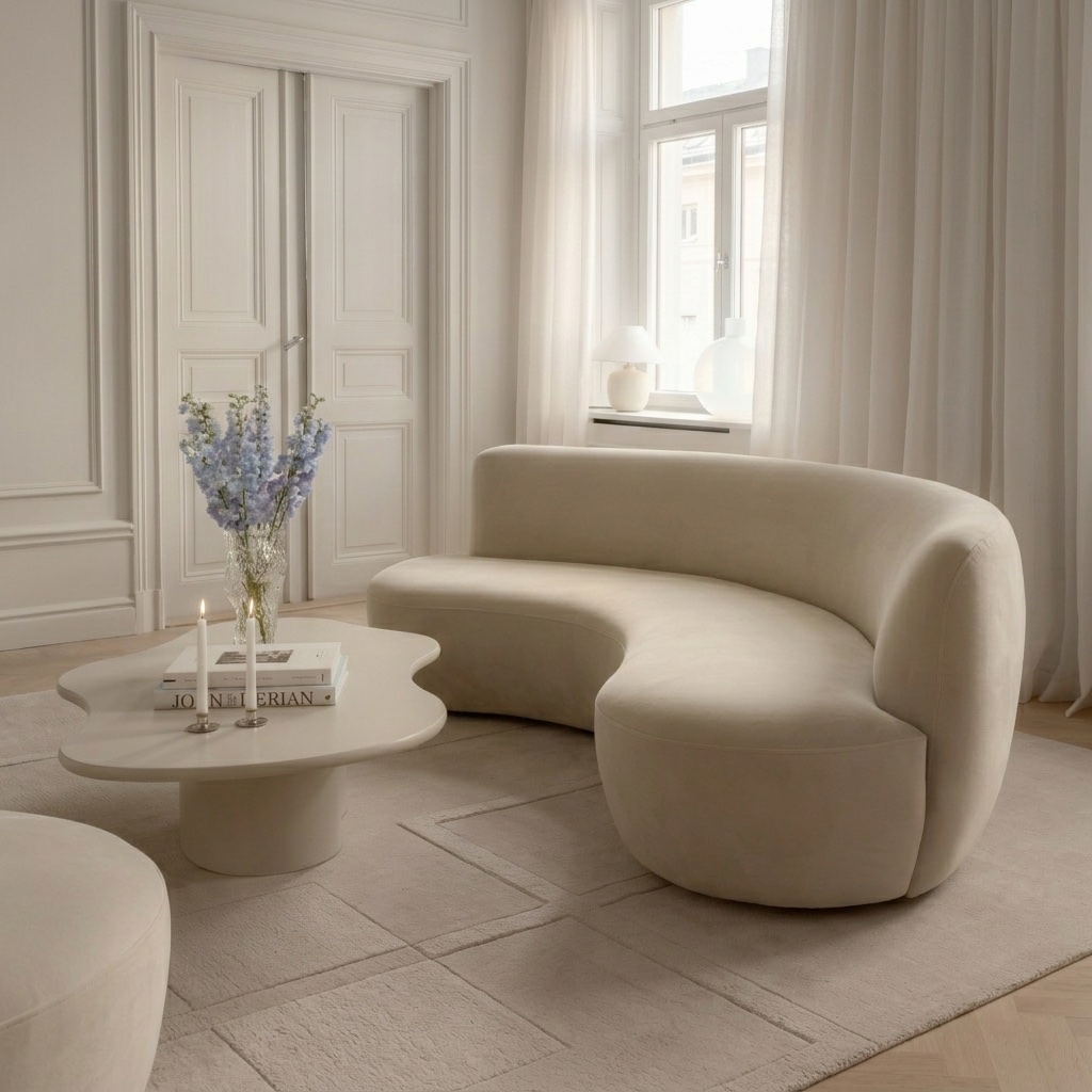 Moon 4-seters Sofa Fløyel Greige 240 cm