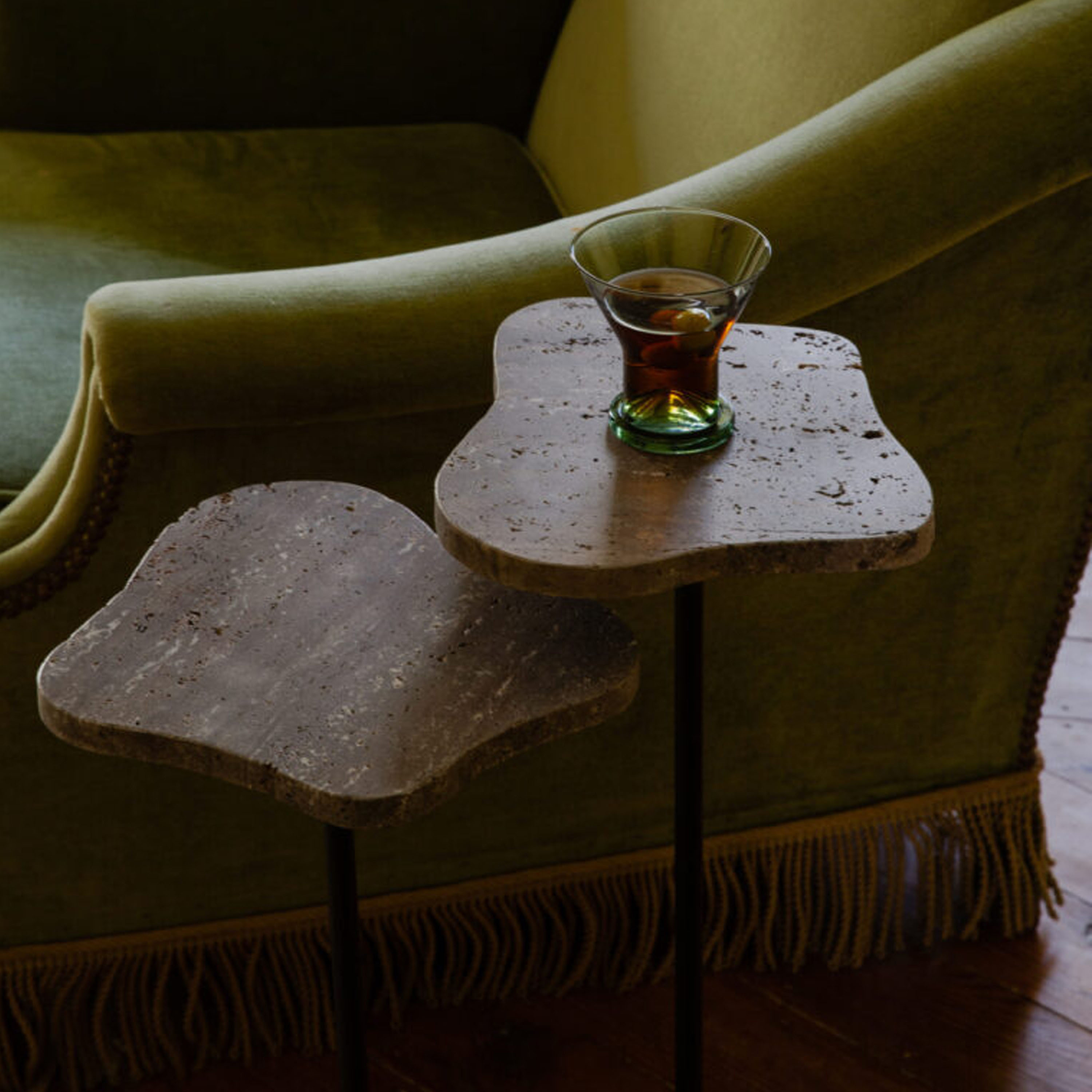 Olsson &amp; Jensen Milo Titanium satsbord travertin 2-pakning