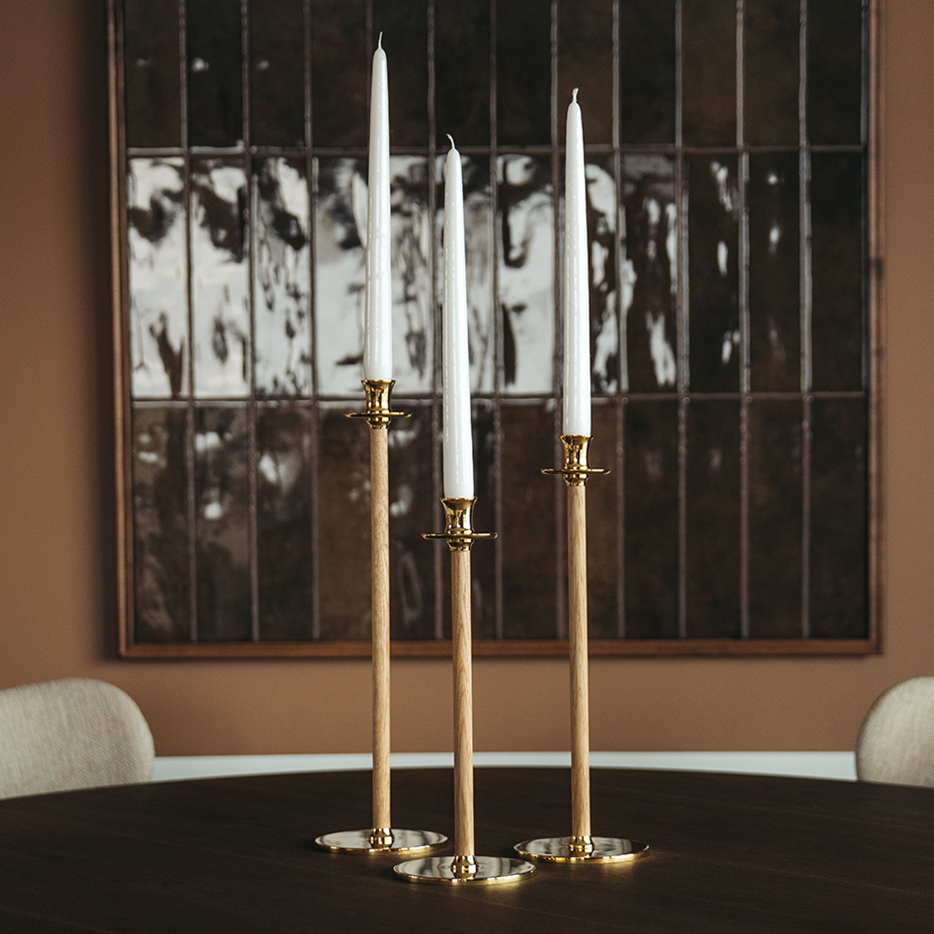 Hilke Collection Alto Basso Ljusstake Gold/White pigmented 30cm