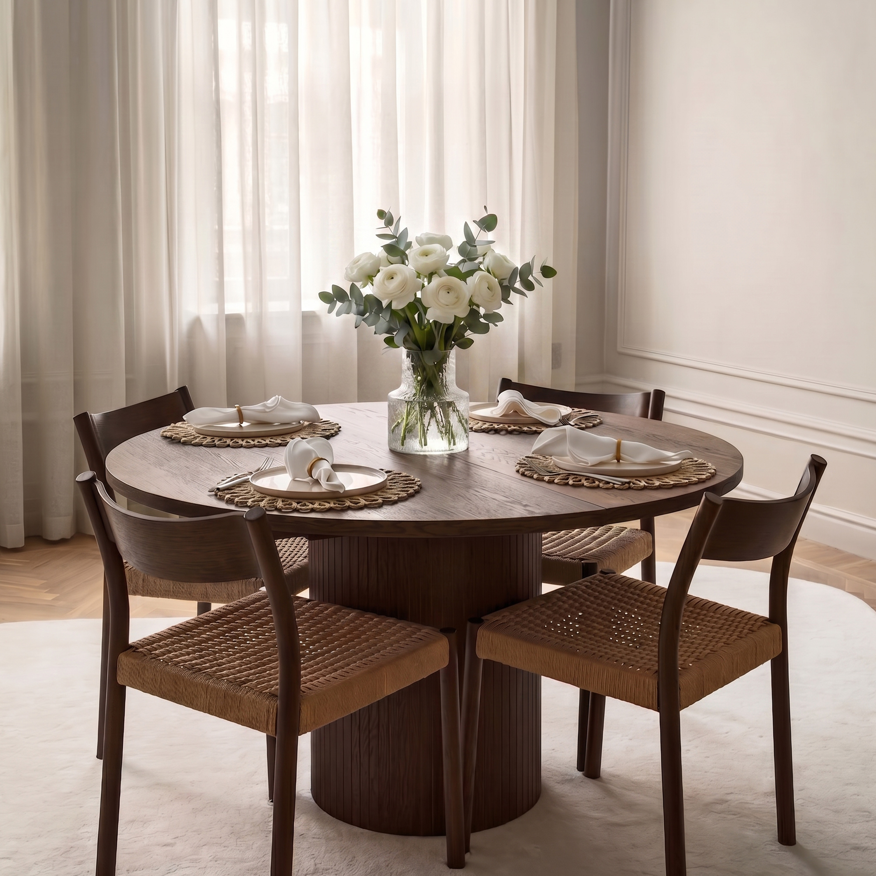 Sleepo Collection Bauer Matbord Brunbetsad Ek Ø130+50