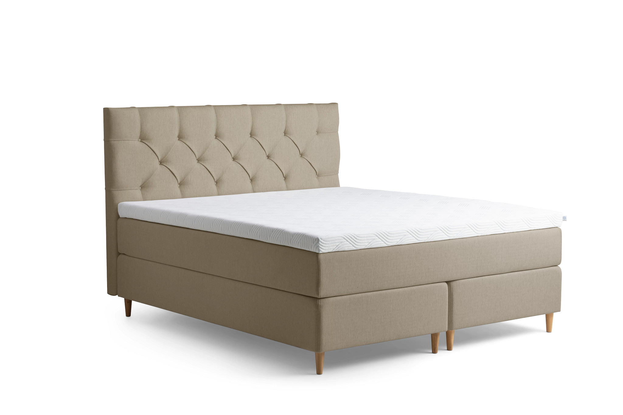 Promise Kontinentalsäng Warm Grey 160x200 Pro Plus SmartCool 8cm Medium Rundat Ekben 12cm