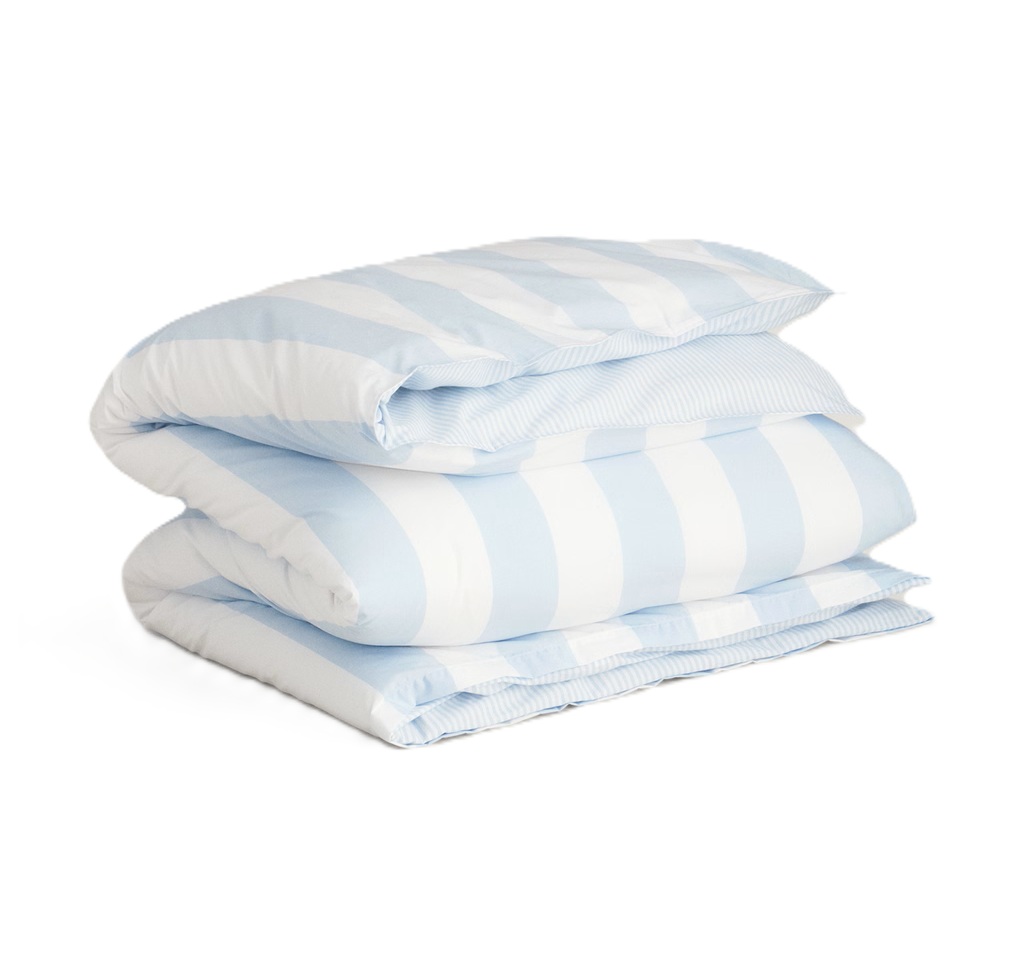 GANT Home - Percale Stripe Påslakan Rich Blue Enkel - Blå