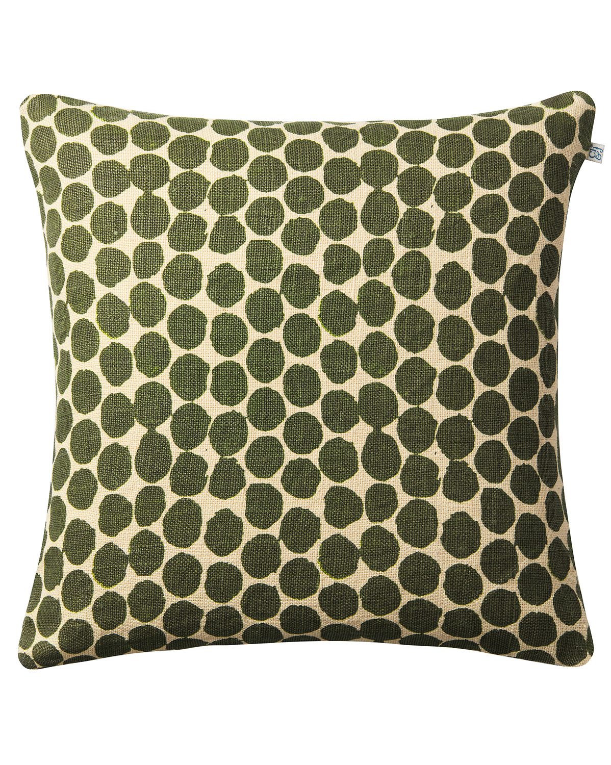 Chhatwal & Jonsson - Dot Ari Kuddfodral Linne Light Beige/Cactus Green 50x50 - Grön
