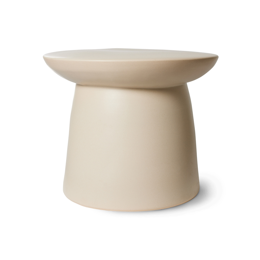 HKliving - Earthenware Sidobord Cream L - Beige