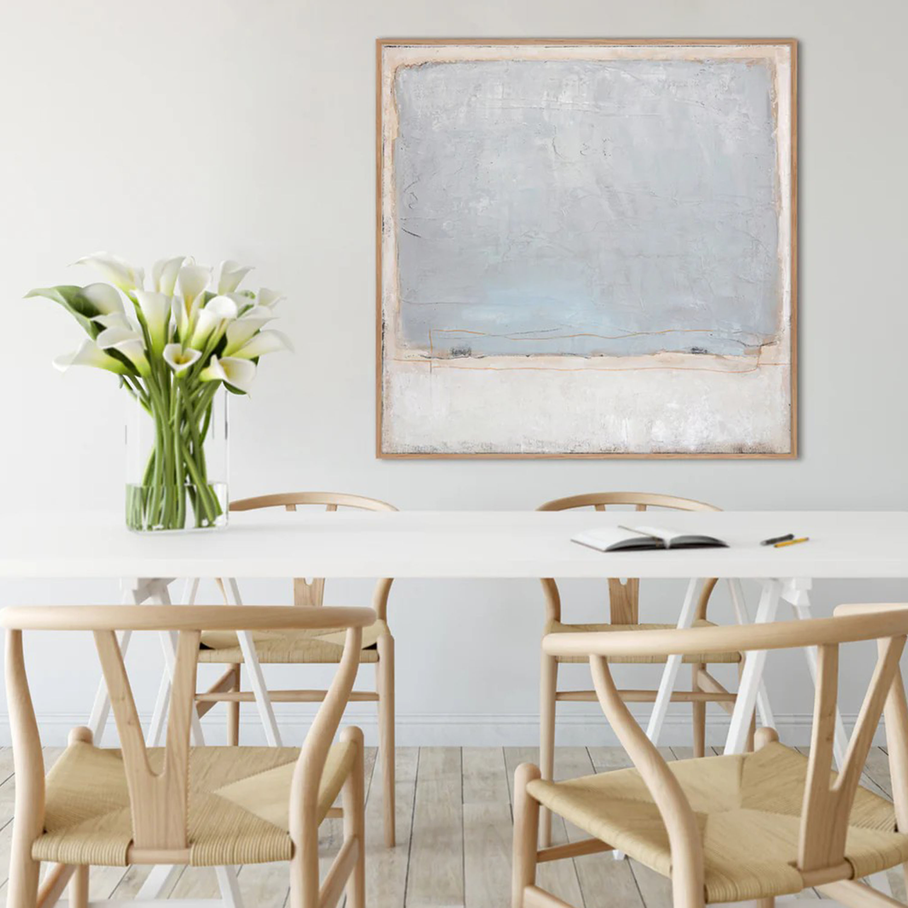 Malerifabrikken Blue Inside Tavla Oak Frame 100x100