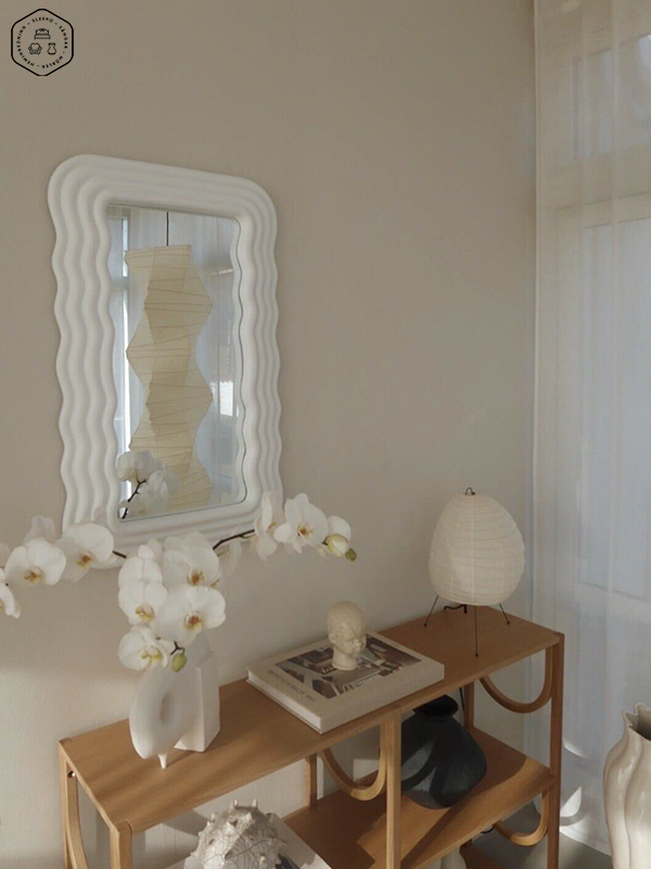 Sleepo Collection Wave Spegel Matt Vit 80x50