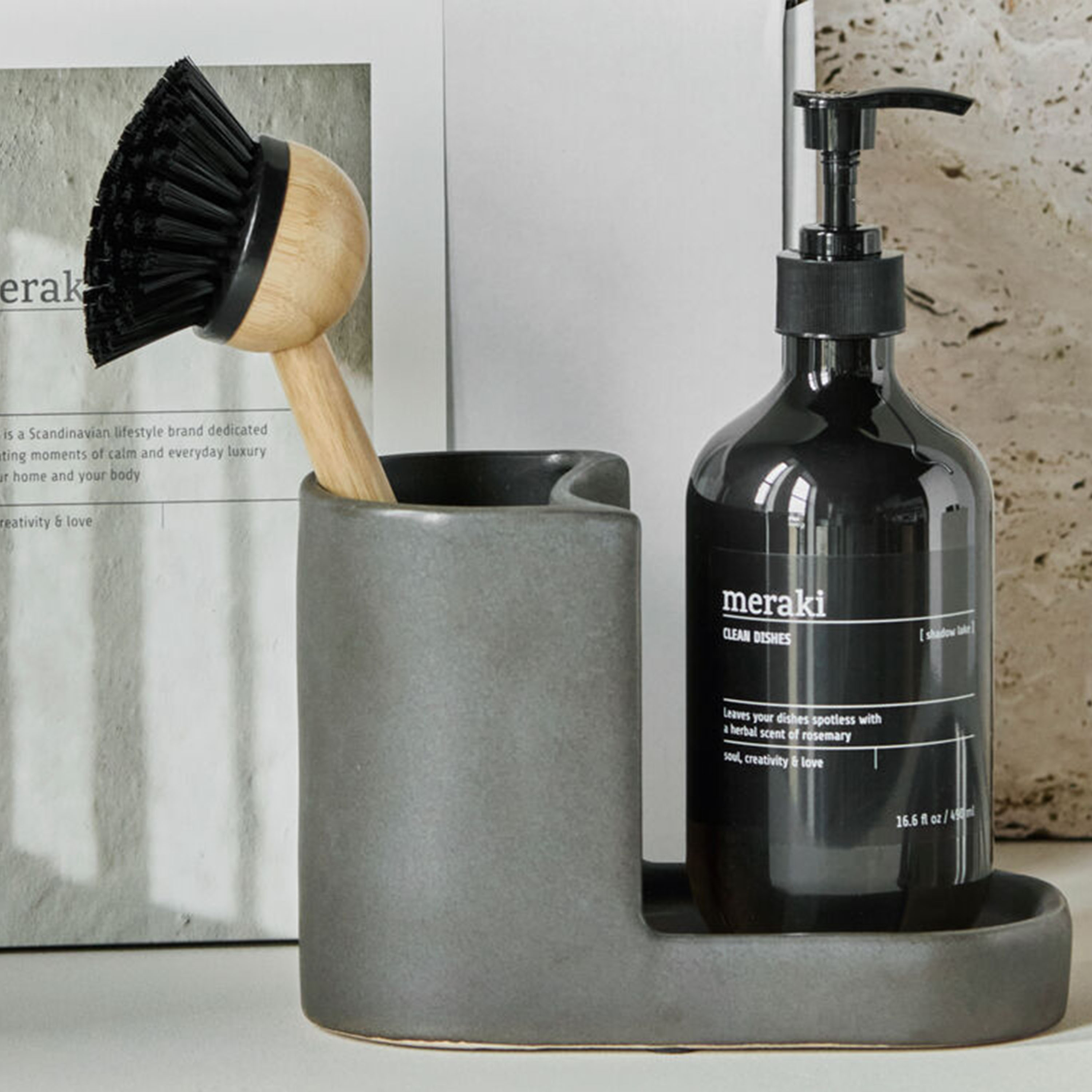 Meraki Shadow Lake Geschenkset Spülset Dark Grey 490 ml