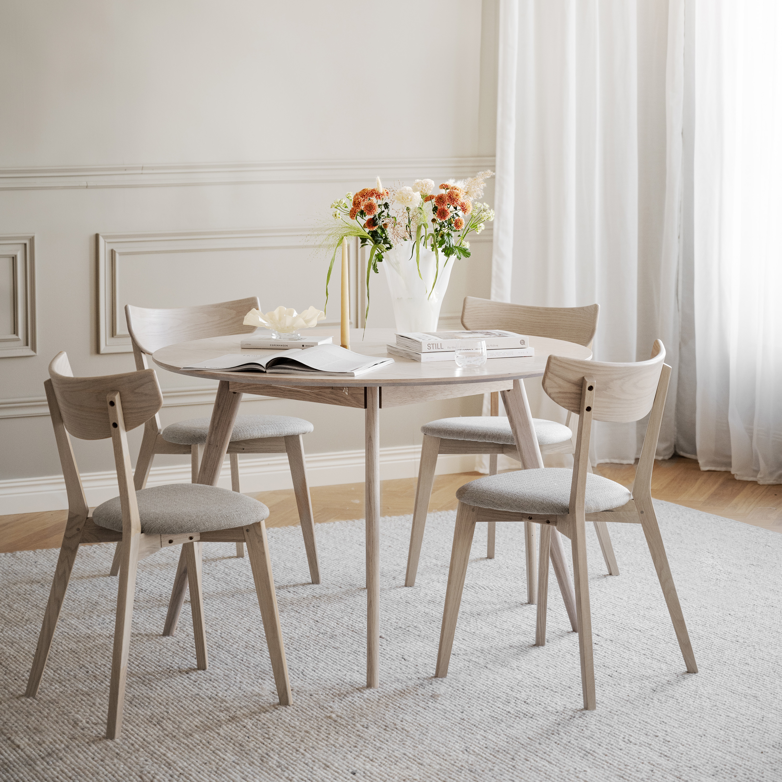 Rowico Home Ami Matstol Vitpigmenterad/Grå